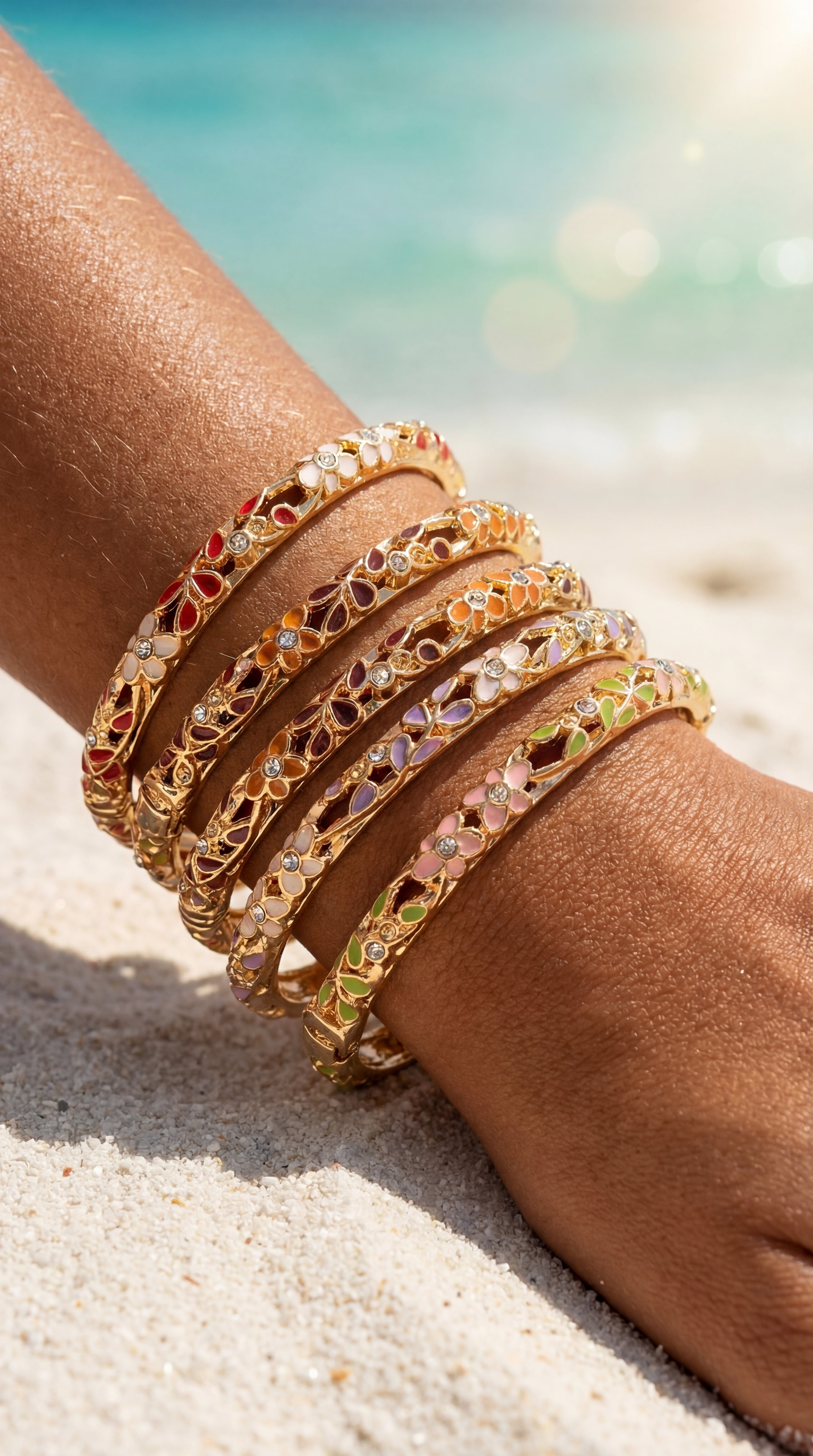 ✨ JONC LIZÉA – ÉMAIL COLORÉ & CRISTAUX