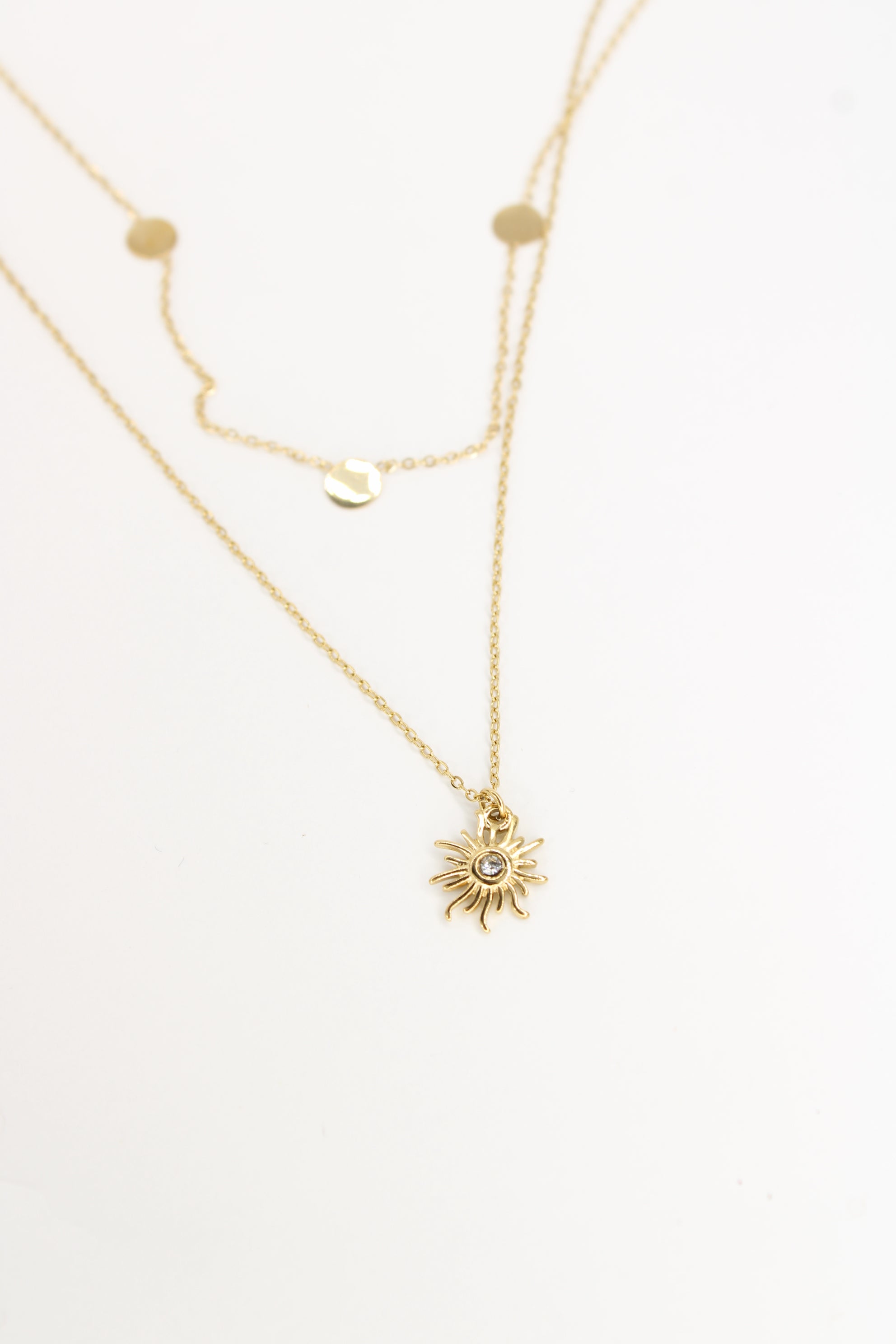 ✨Collier Solaé - Collier Double Rang Soleil en Acier Inoxydable