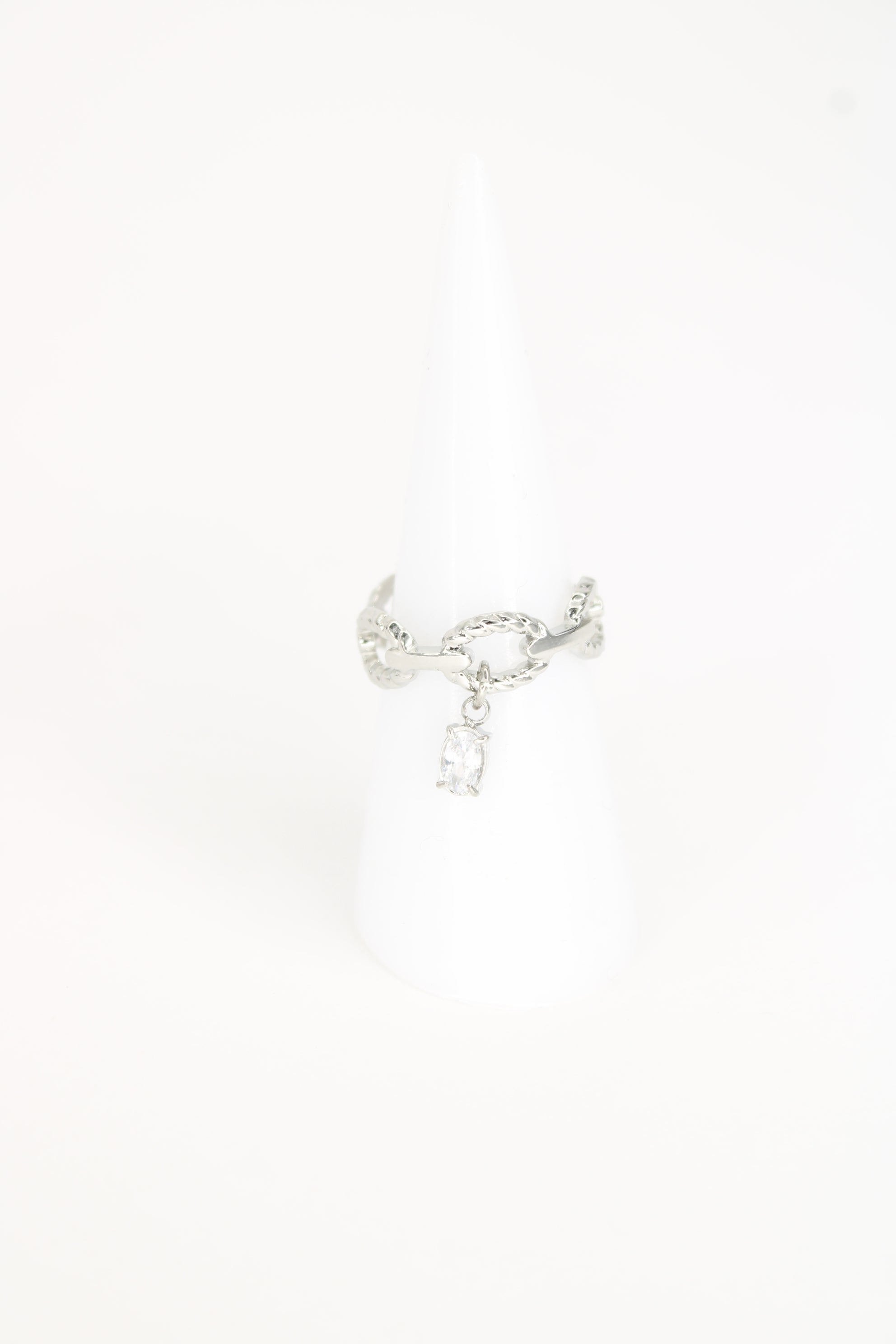 Bague Lyne – Bague Femme Chaîne & Strass en Acier Inoxydable