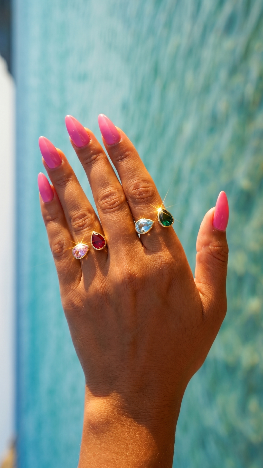 BAGUE LINA DORÉE — DOUBLE PIERRE GOUTTE LUMINEUSE