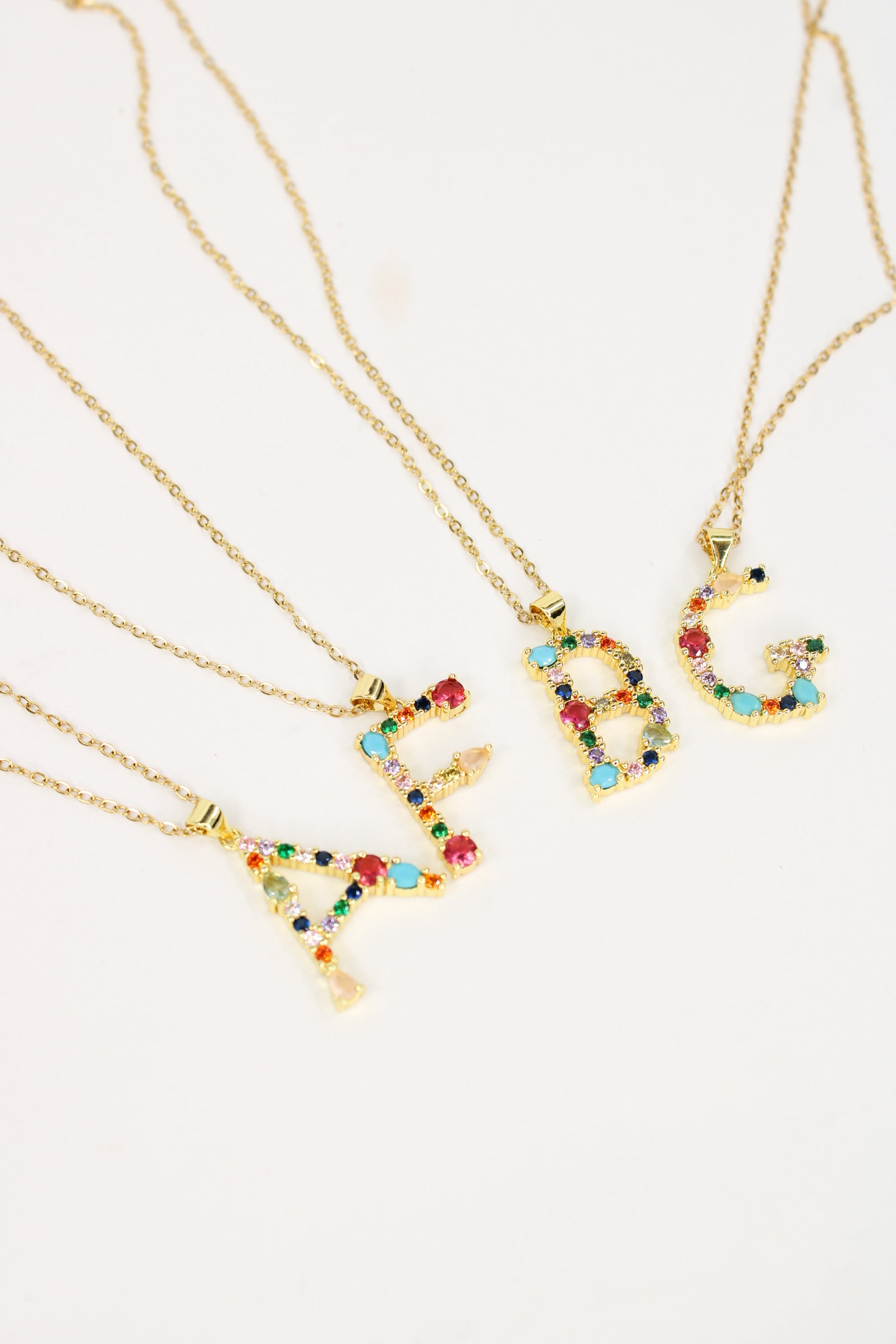 Colorful initial necklace