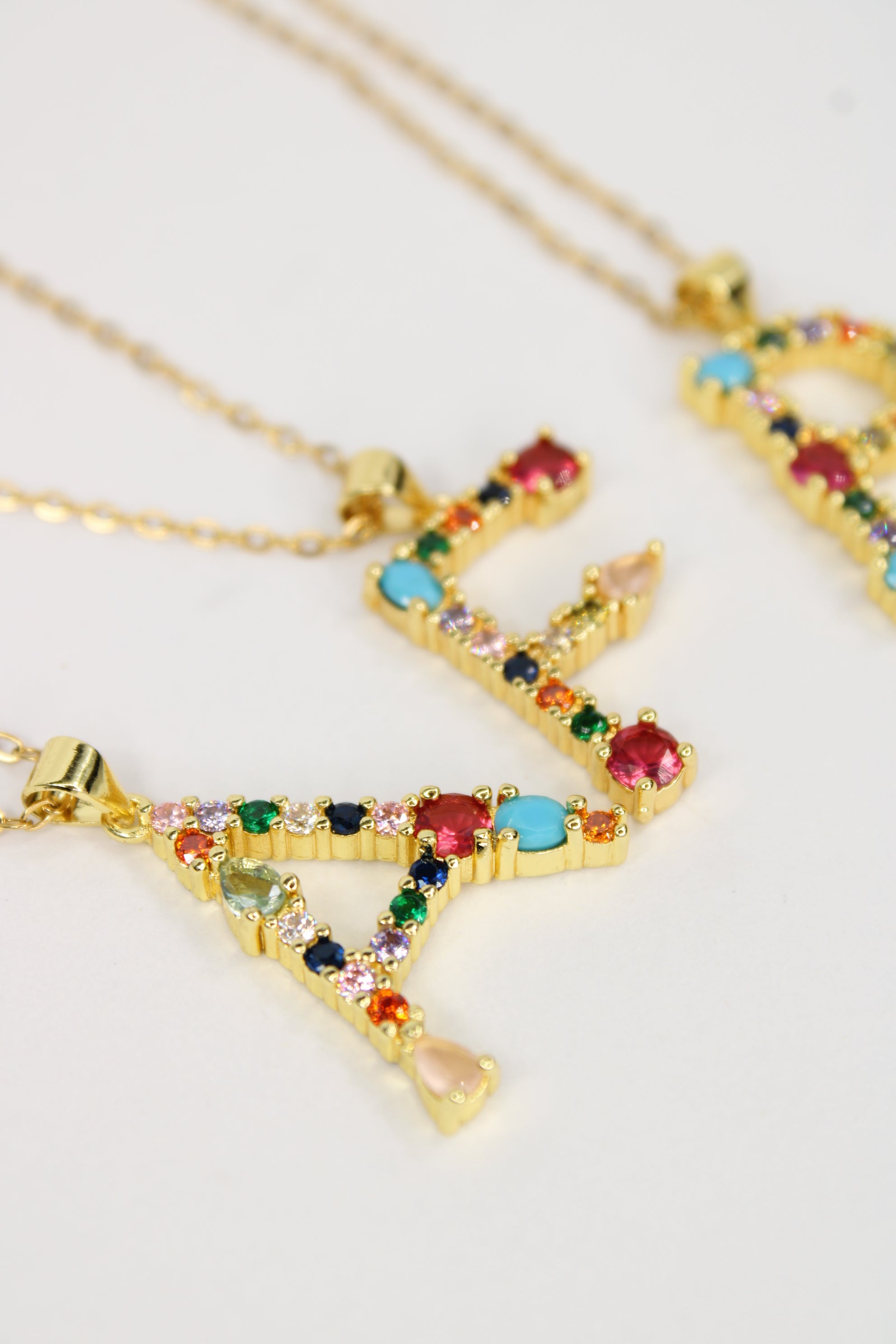 Colorful initial necklace