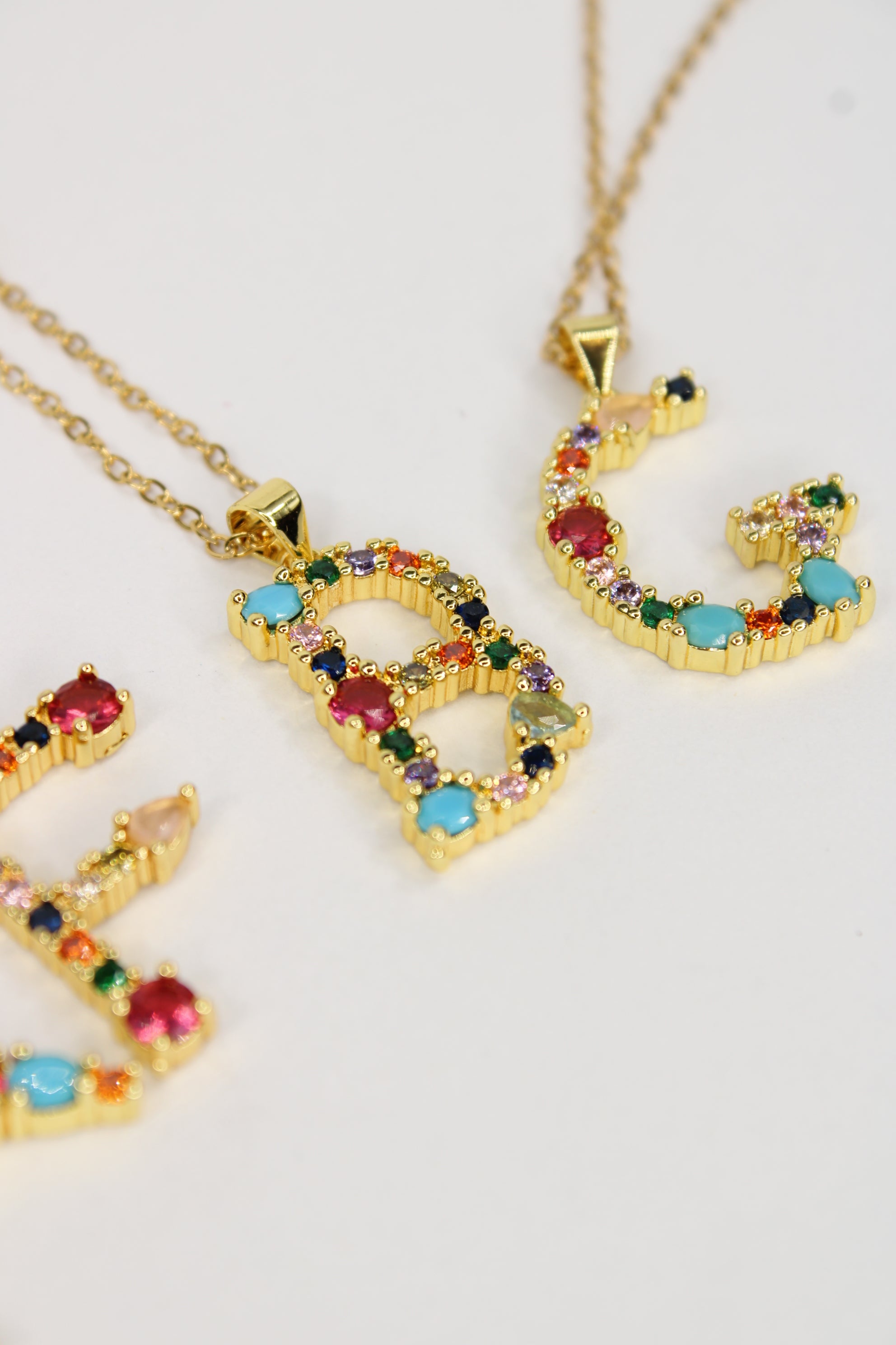 Colorful initial necklace