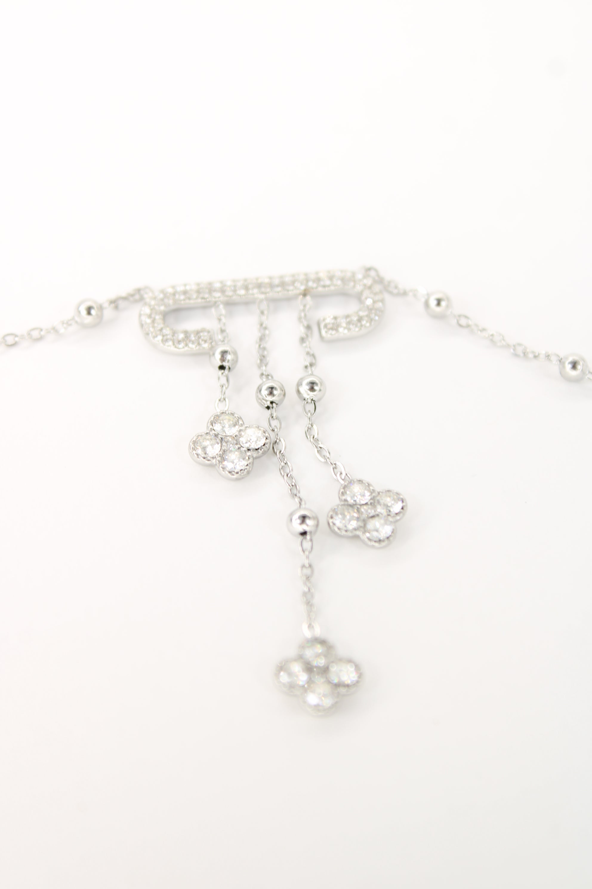 Collier Solena doré — Collier pendentif cascade fleurs scintillantes