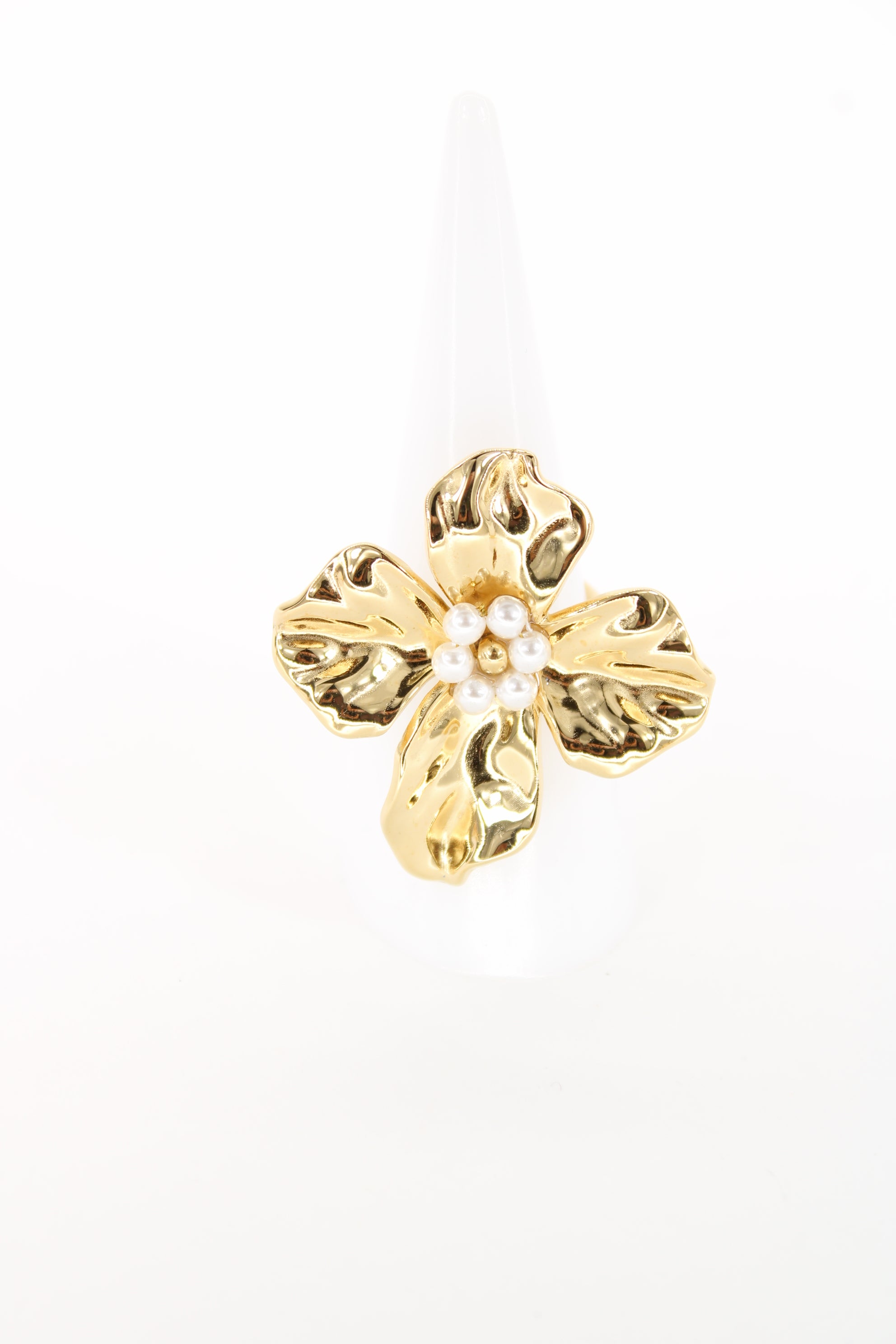 🌸 Bague Fleur Livia – Acier Inoxydable Doré