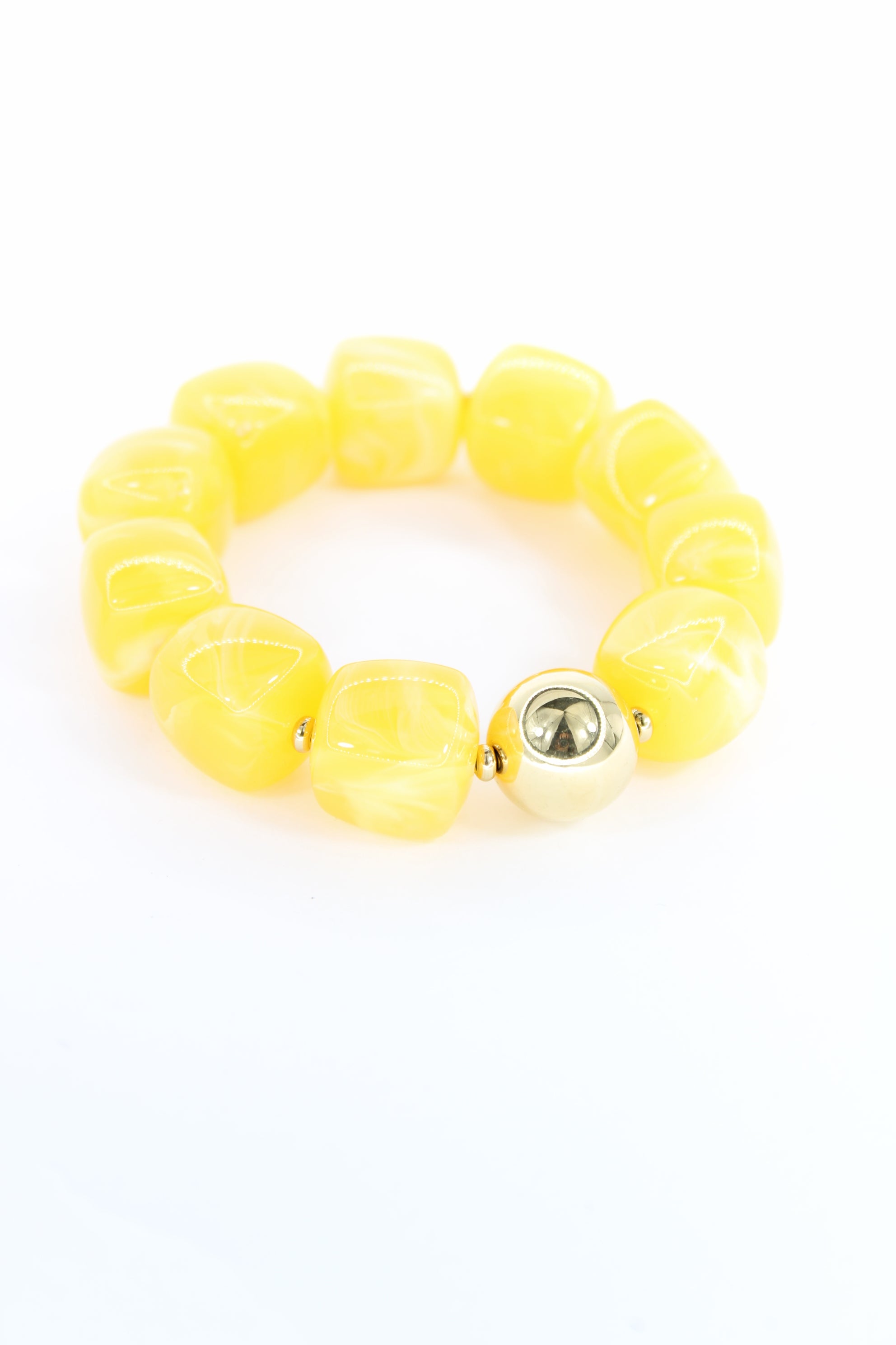 🌸 Bracelet Élastique Melina – Perles Pastel & Détail Doré