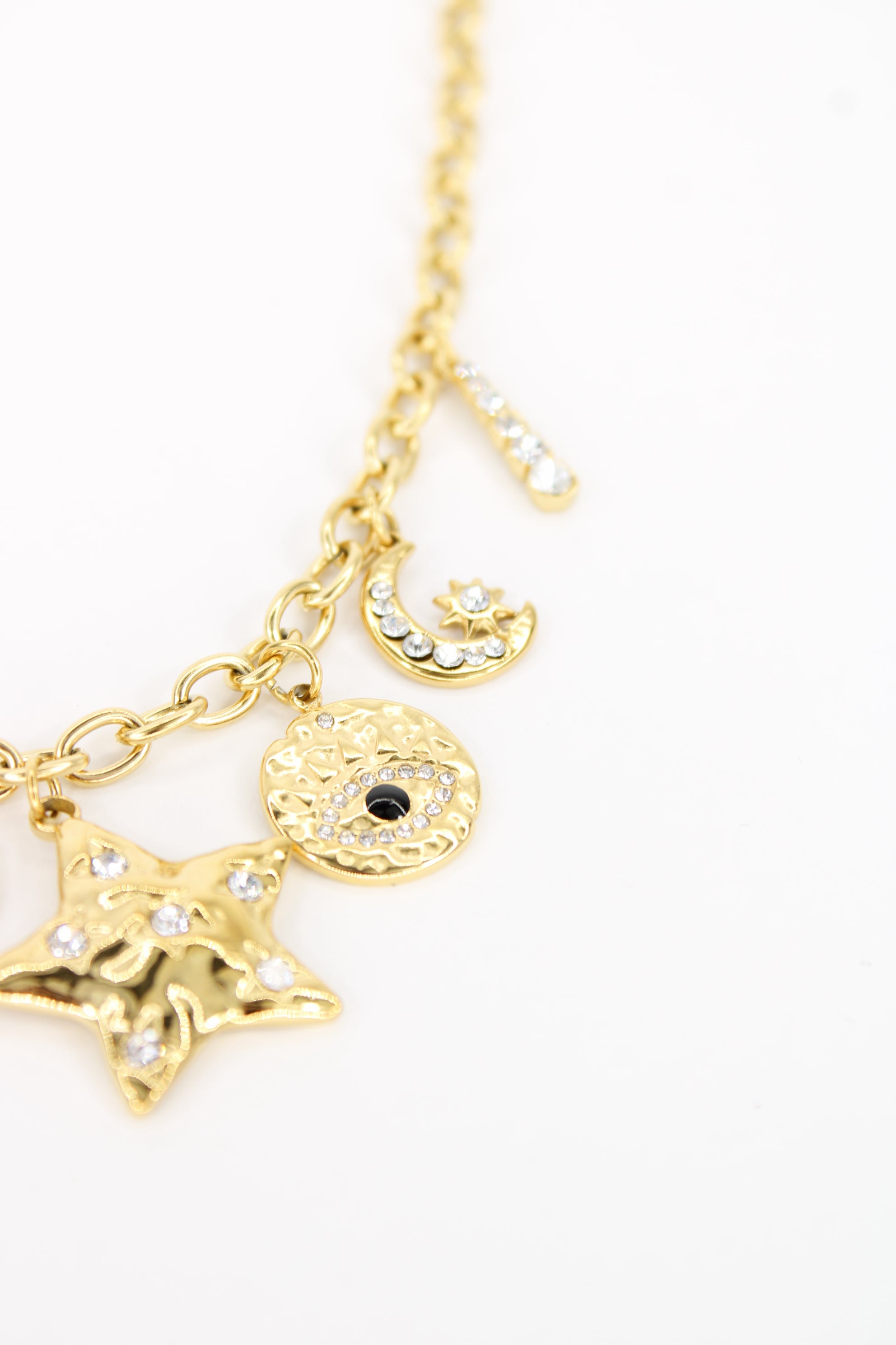 🌙 Collier Celestia – Collier Étoile, Lune & Œil Doré