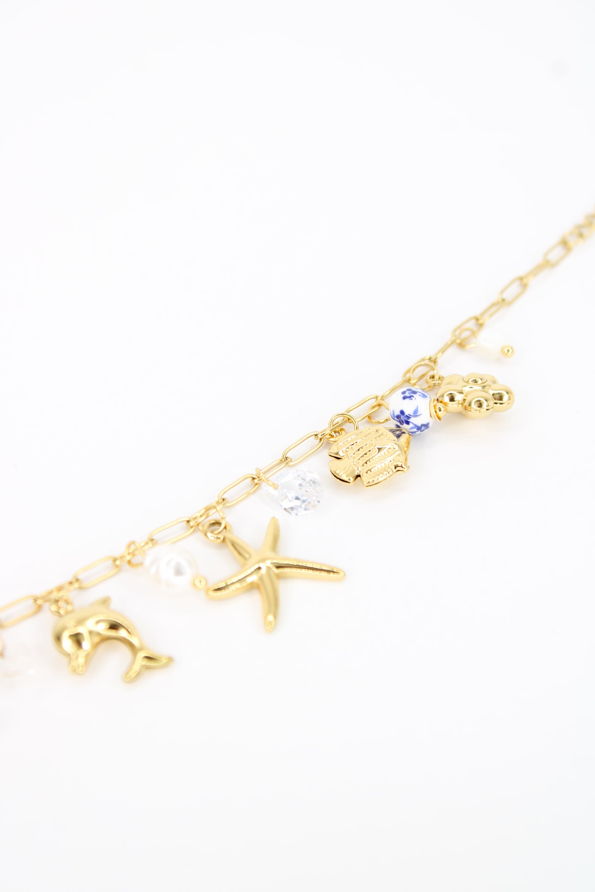 ✨ Bracelet Oceania – Charms Étoile de mer & Dauphin
