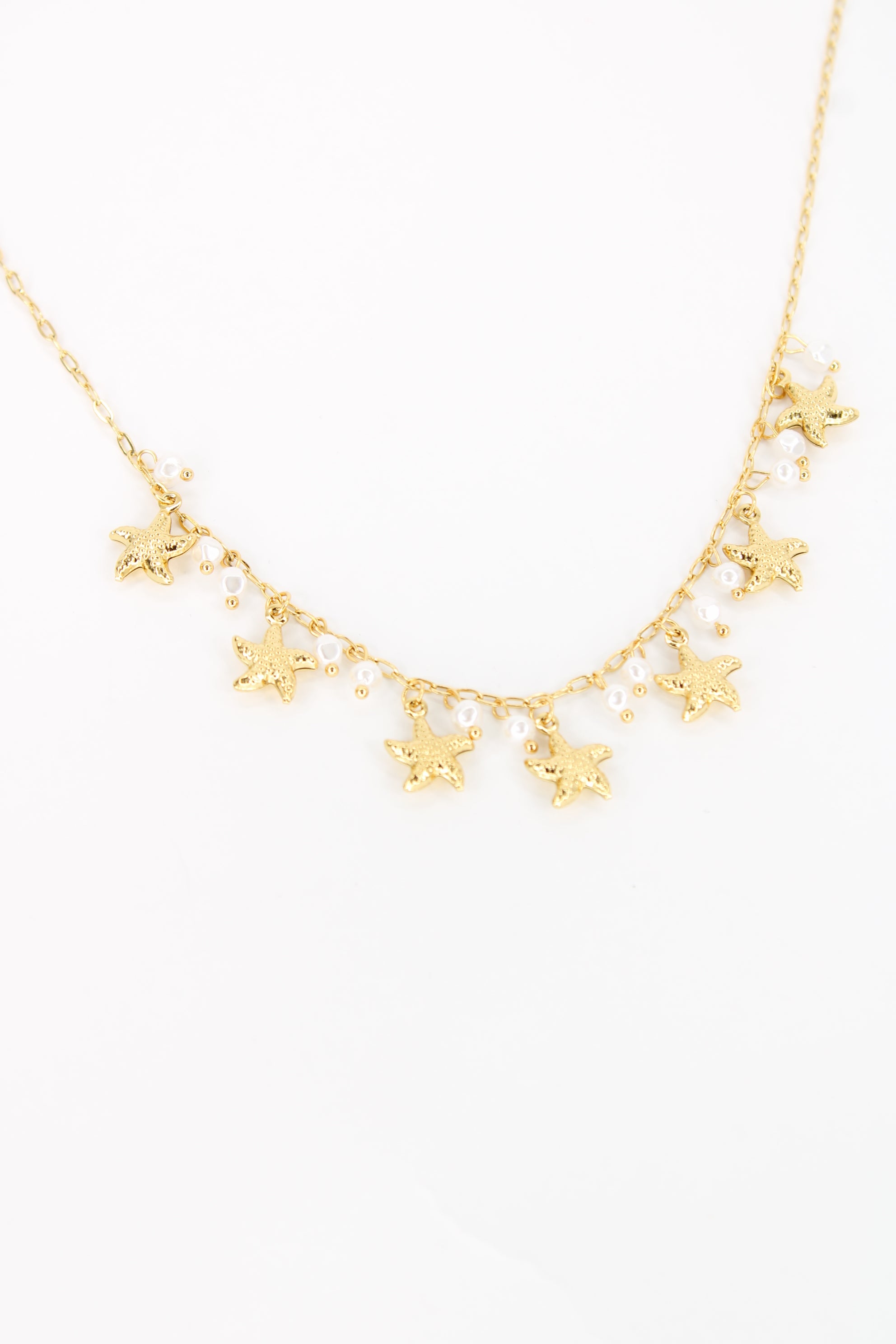 ✨ Collier Nerina – Collier Étoiles de Mer & Perles Dorées