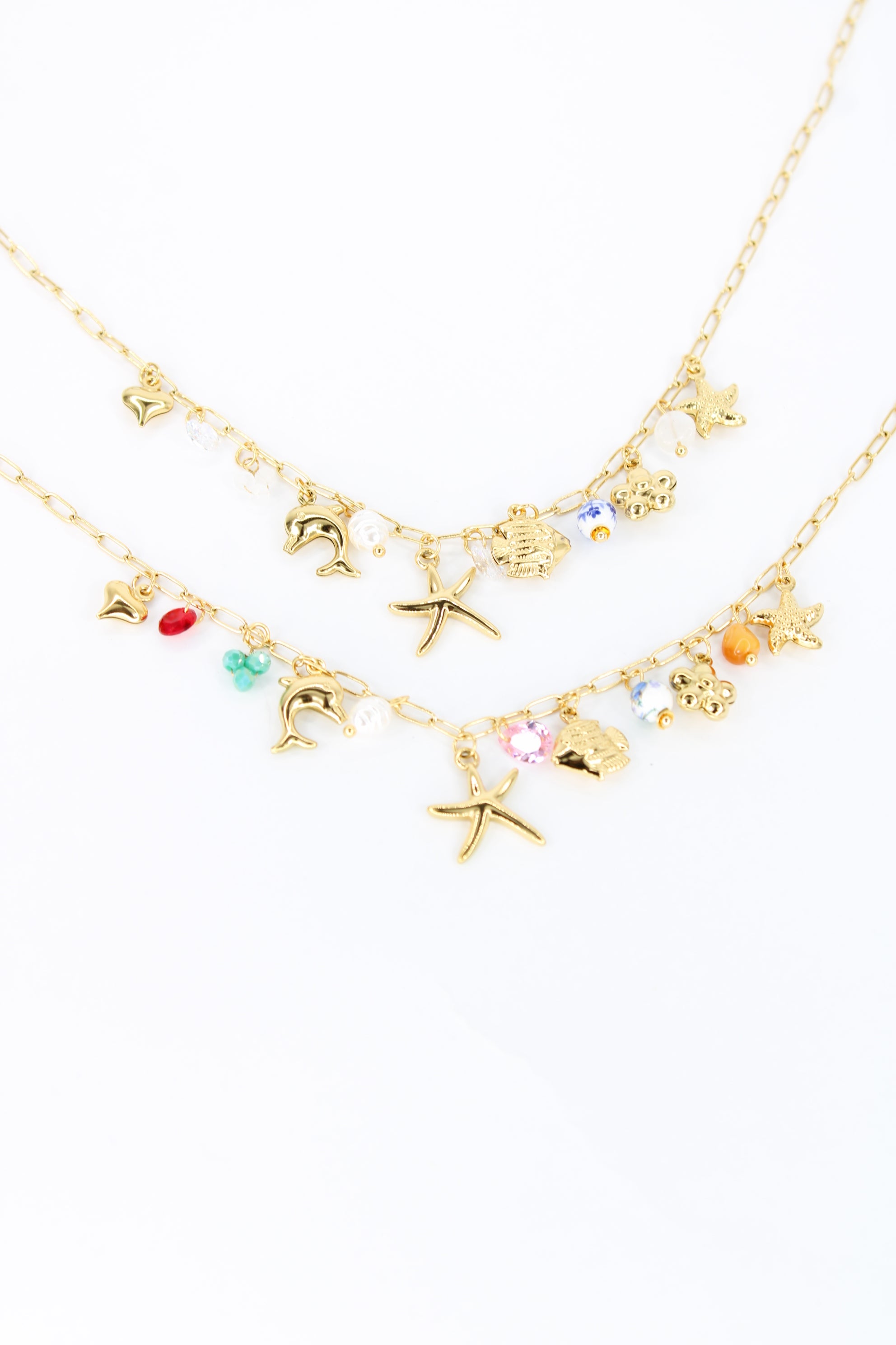 ✨ Collier Marélia – Collier Marin Charms & Perles Colorées