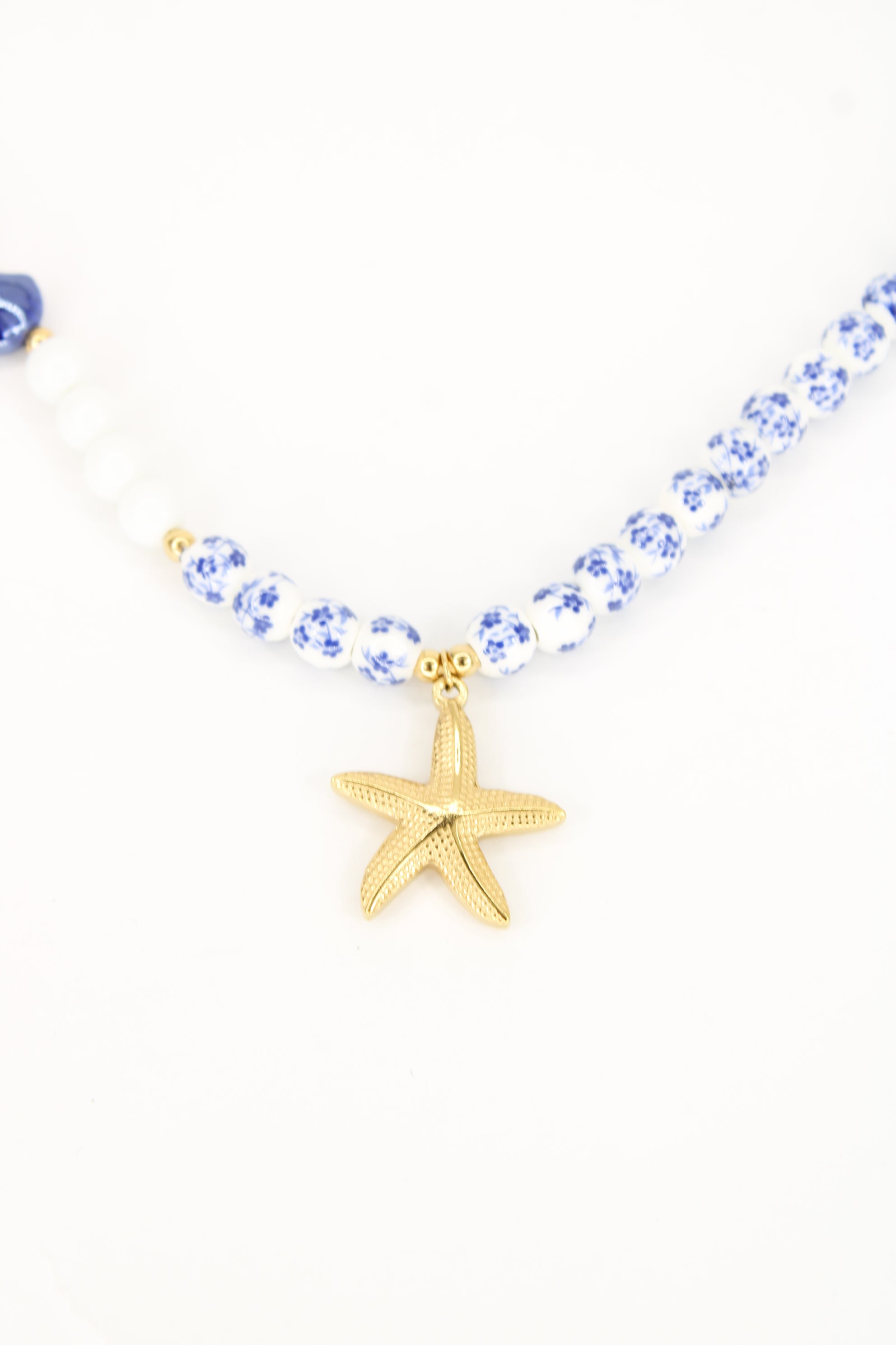 Collier Azélia – Collier perles bleues étoile de mer