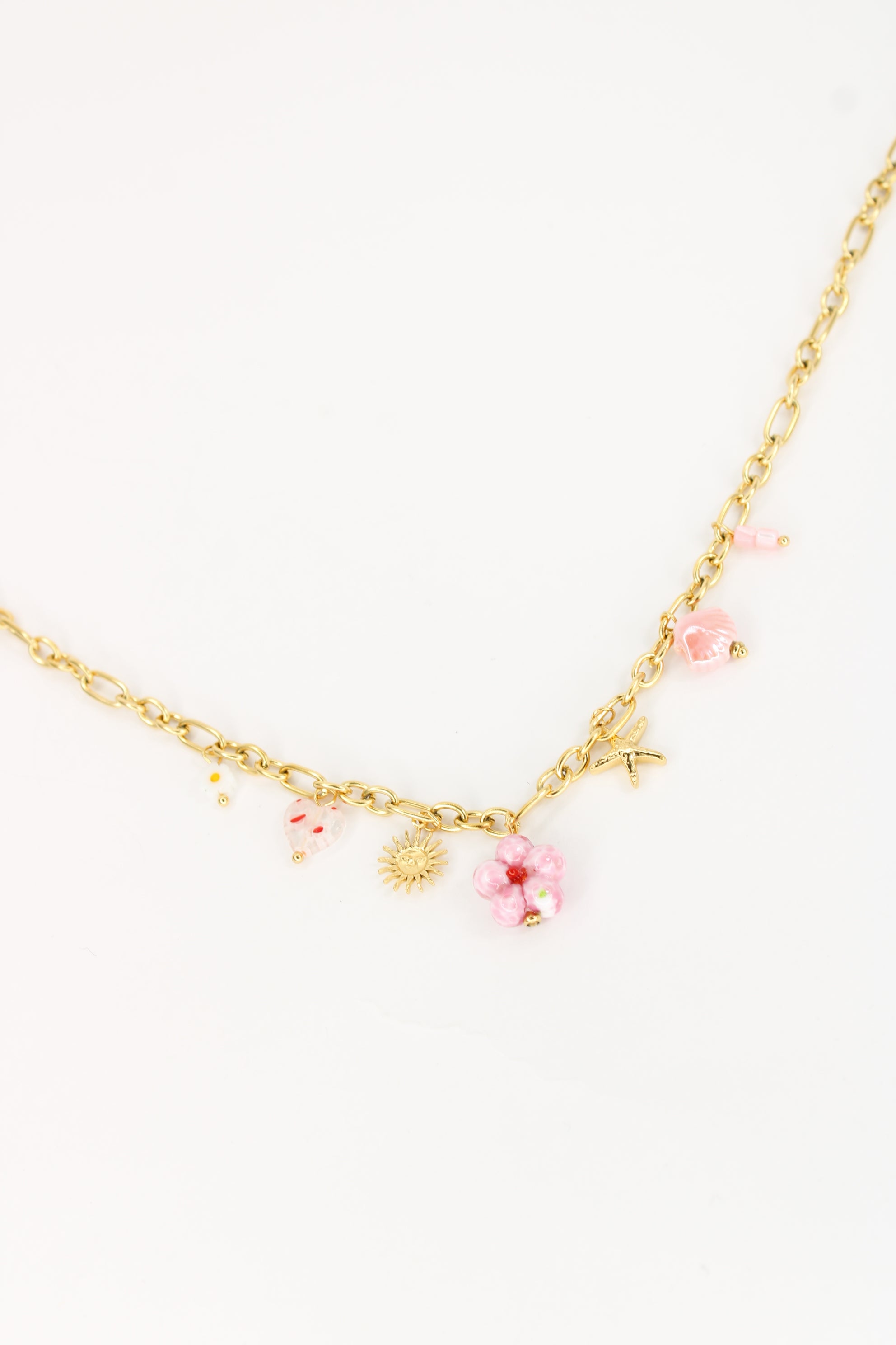 Collier Fidji – Collier breloques fleurs colorées et étoile de mer