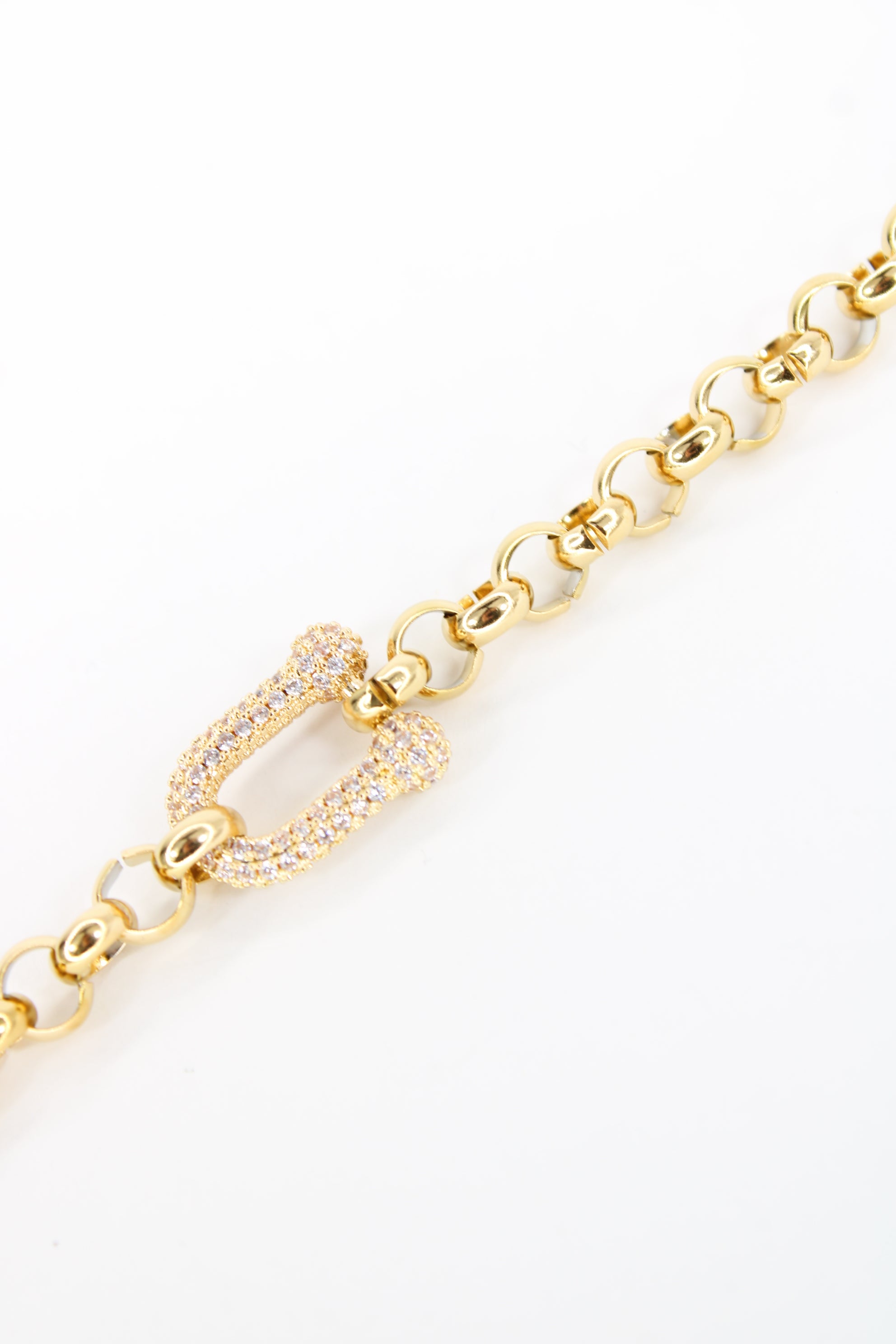 Bracelet Carla – Bracelet chaîne doré avec maillon cristaux