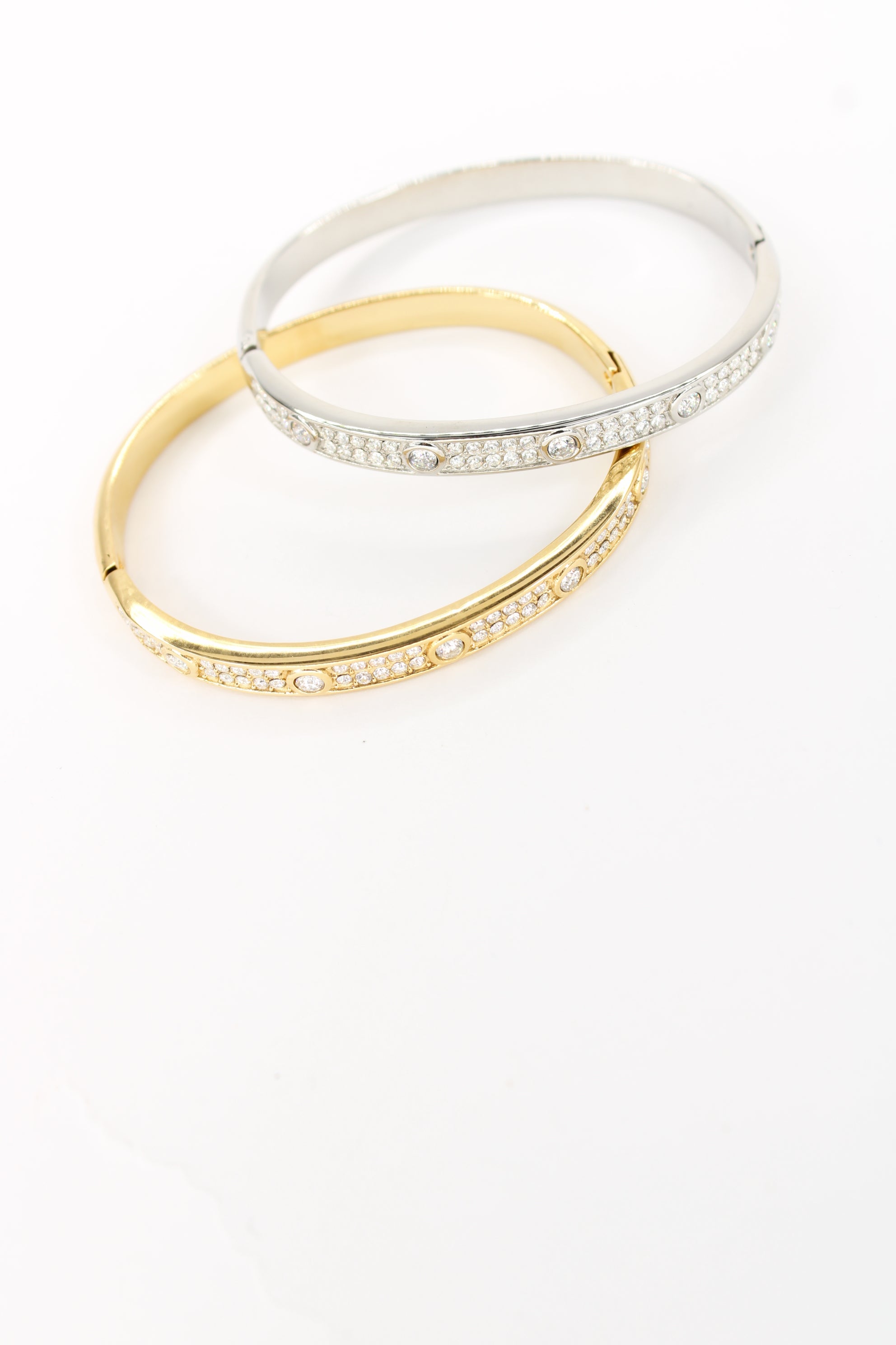 Jonc Éclat – Bracelet jonc doré ou argenté avec cristaux