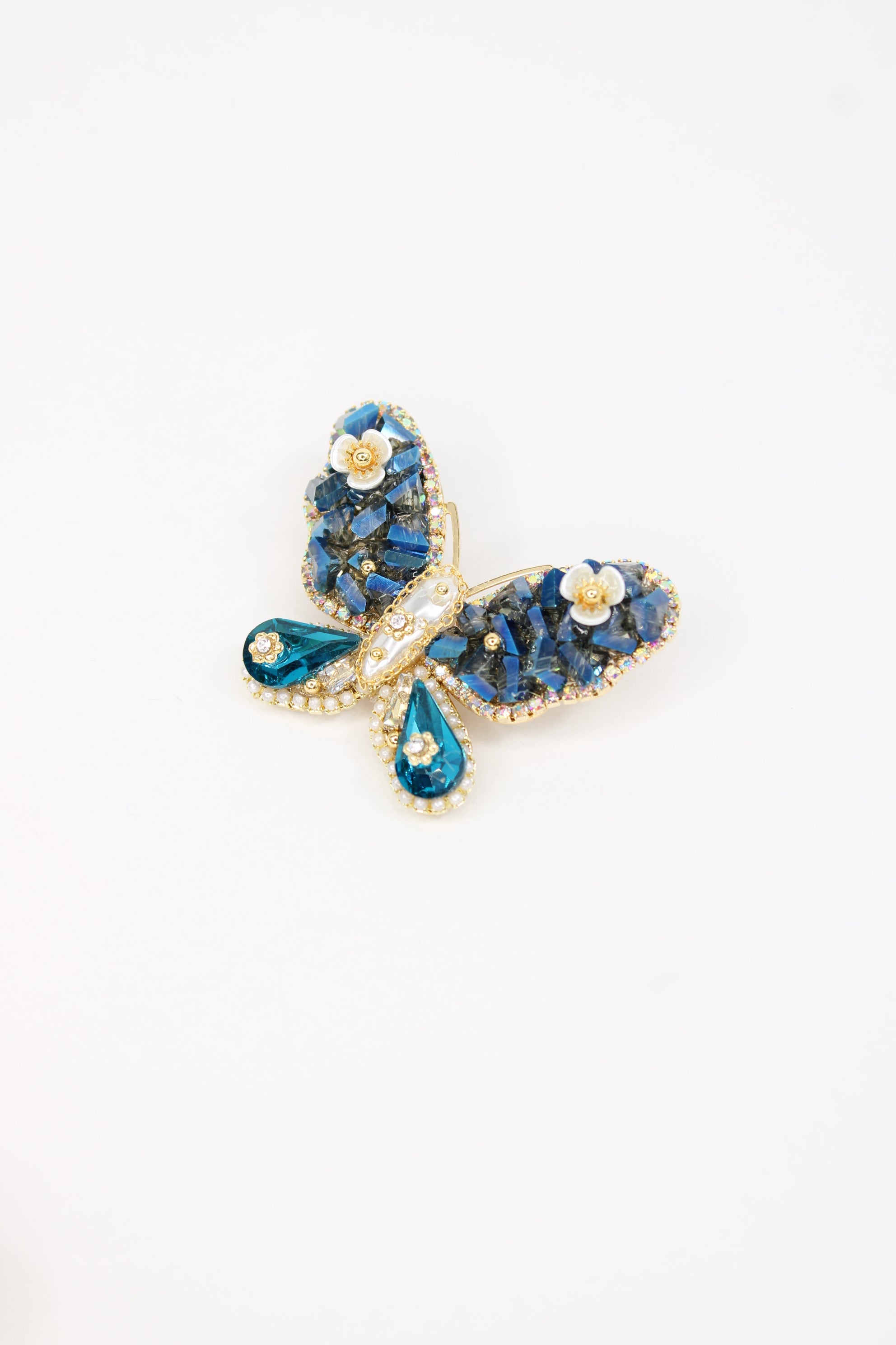 Broche papillon bleu