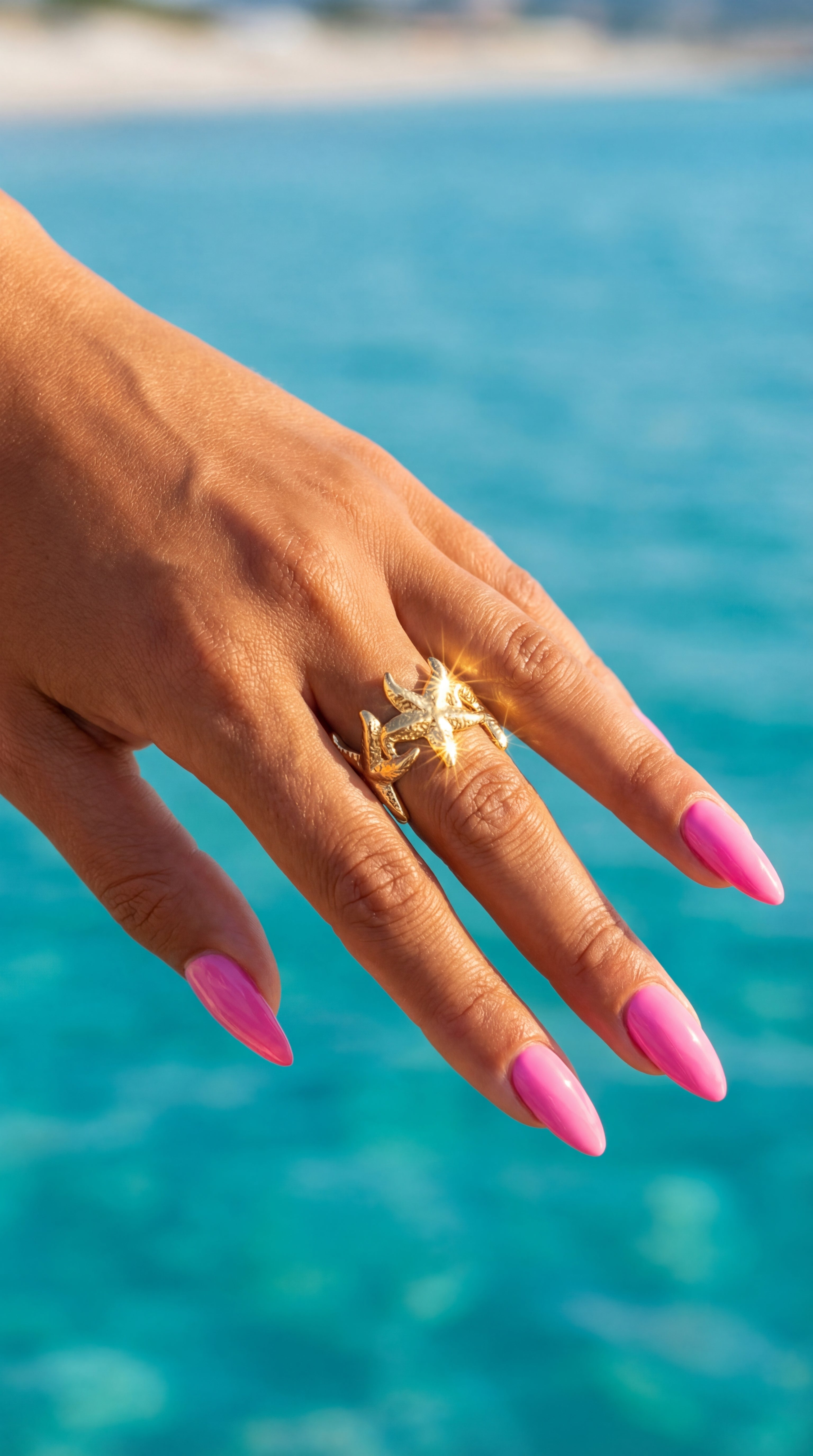 ✨ Bague Bora Bora – Étoile de mer dorée