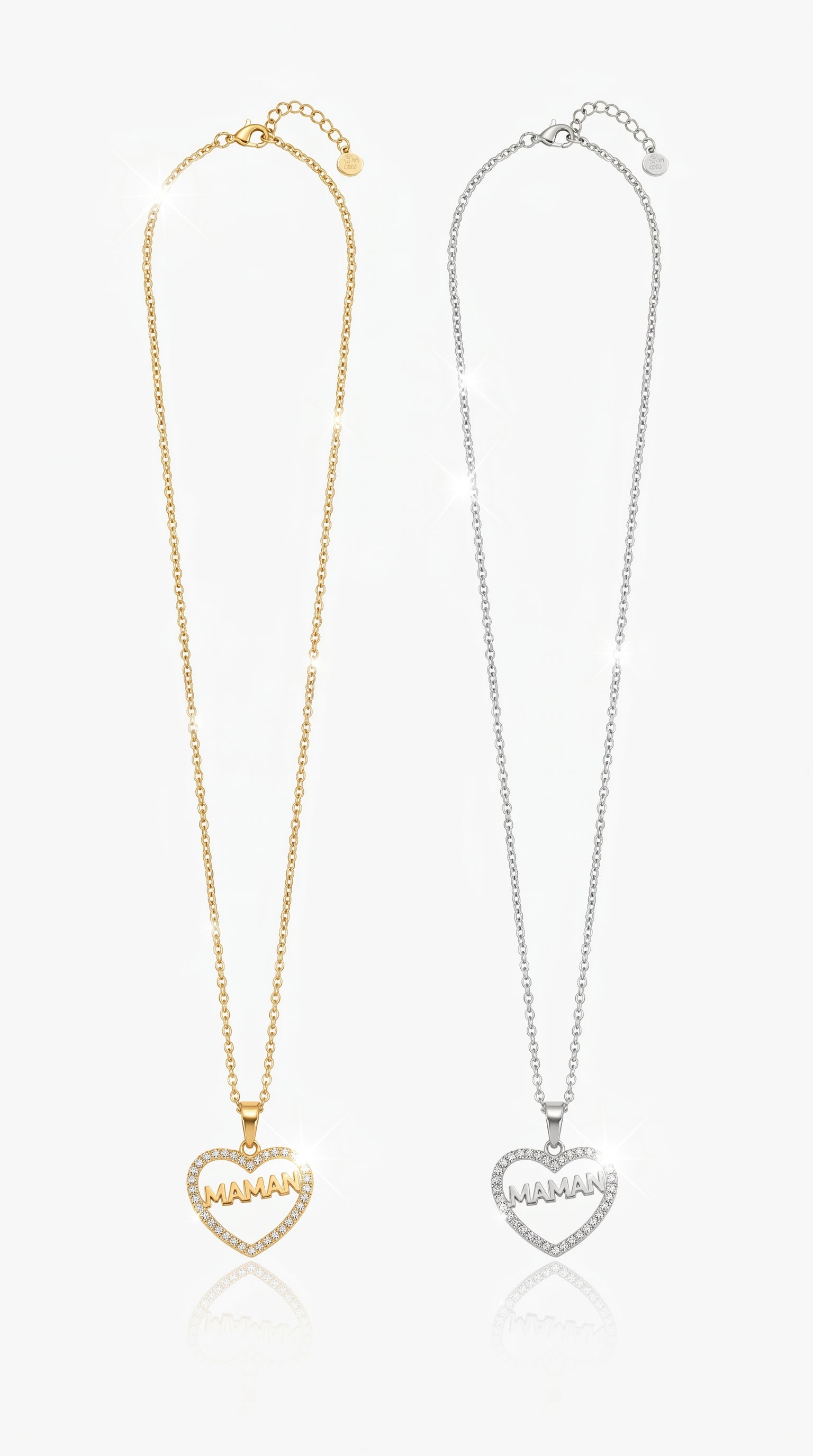 Collier Maman – Cœur Scintillant & Message d’Amour