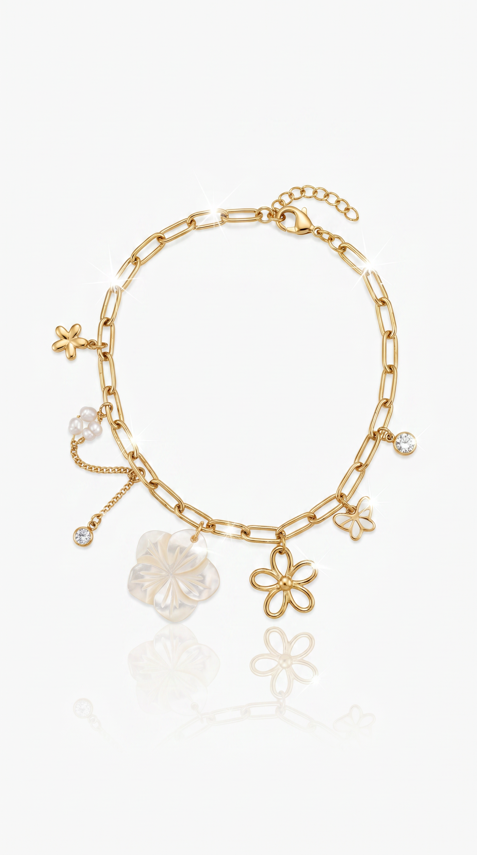 Chaîne de Cheville "Flavie" – Délicate, Fleurie & Lumineuse