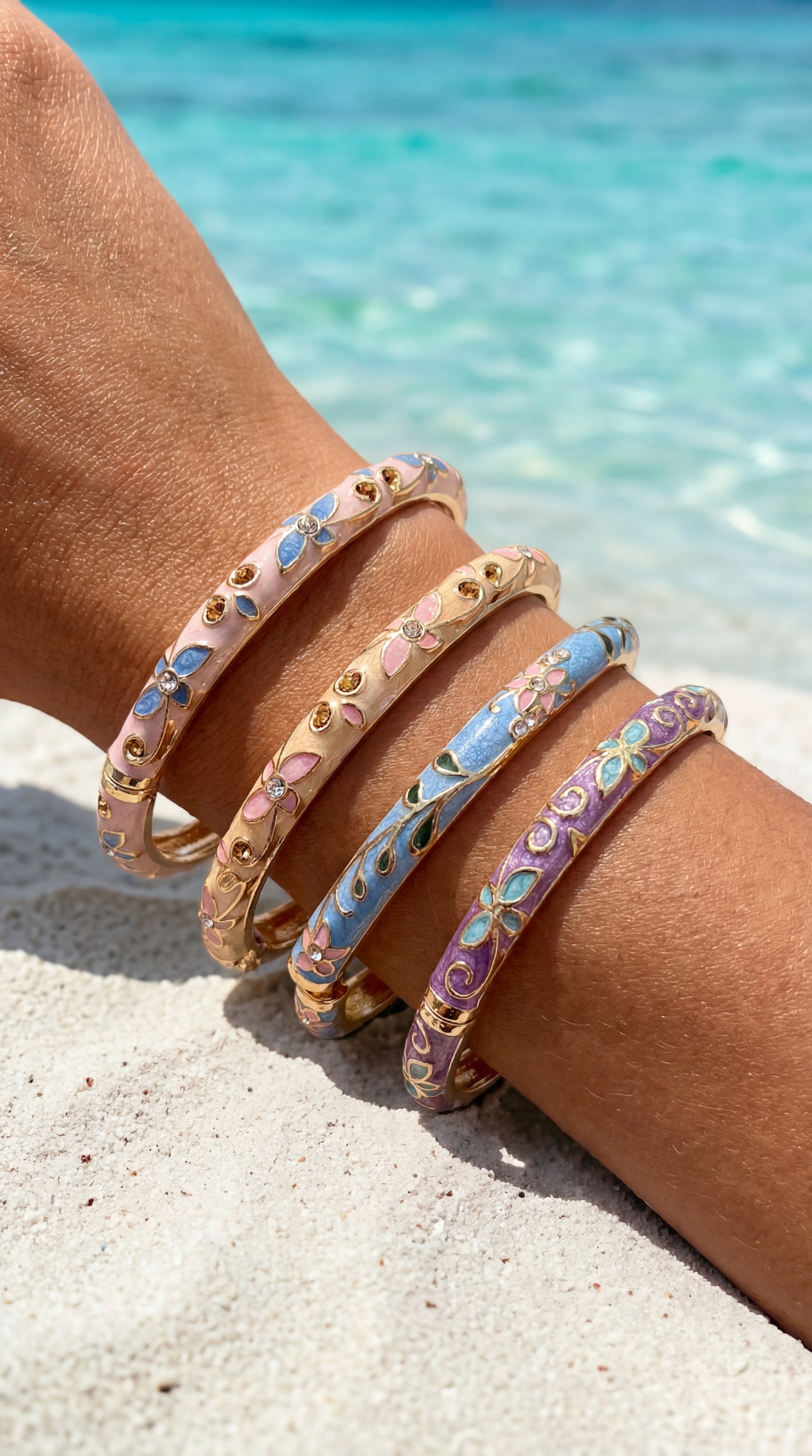 ✨ JONC LIZÉA – ÉMAIL COLORÉ & CRISTAUX