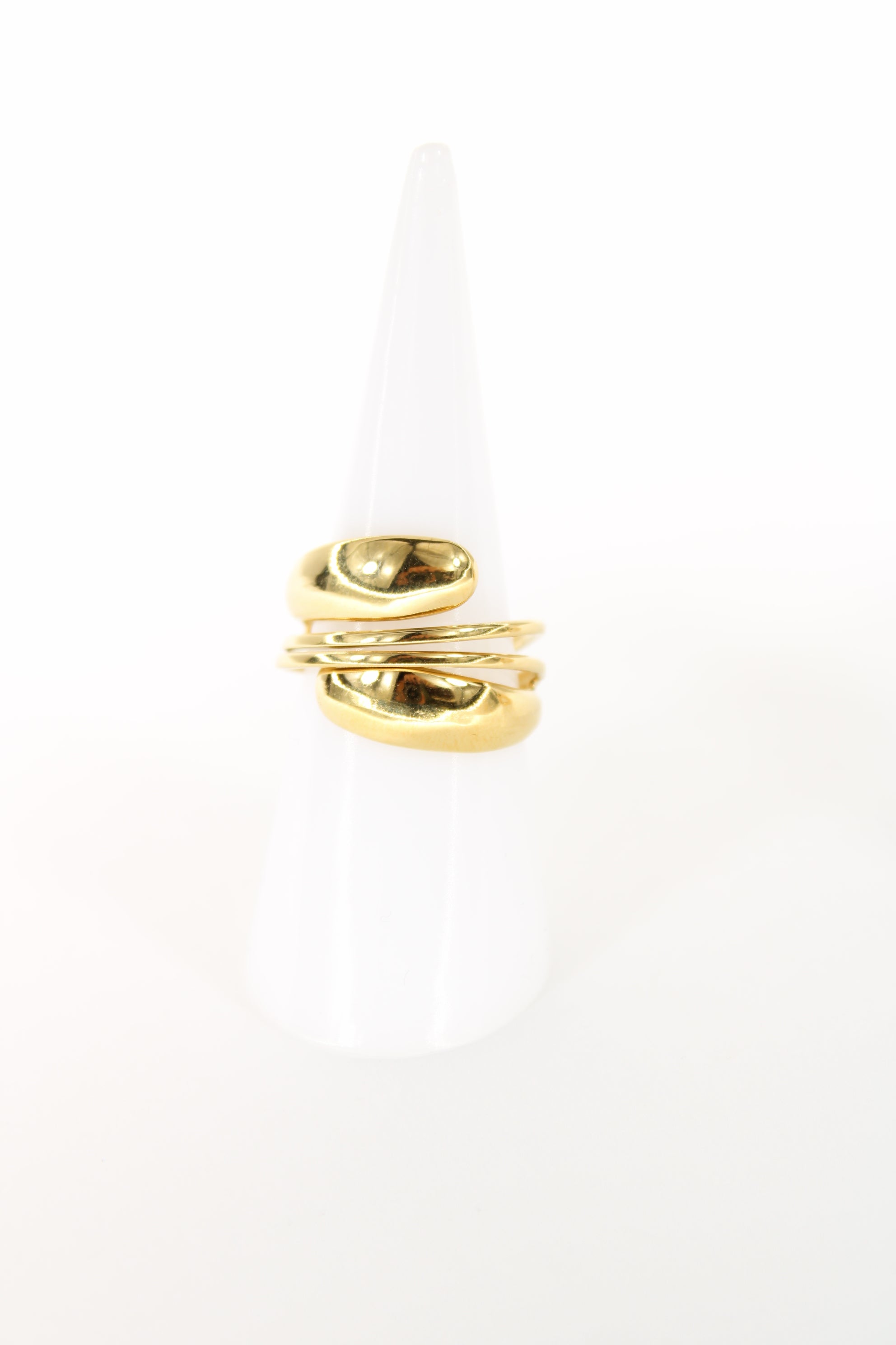 Bague Iris Dorée – Design Entrelacé – Acier Inoxydable
