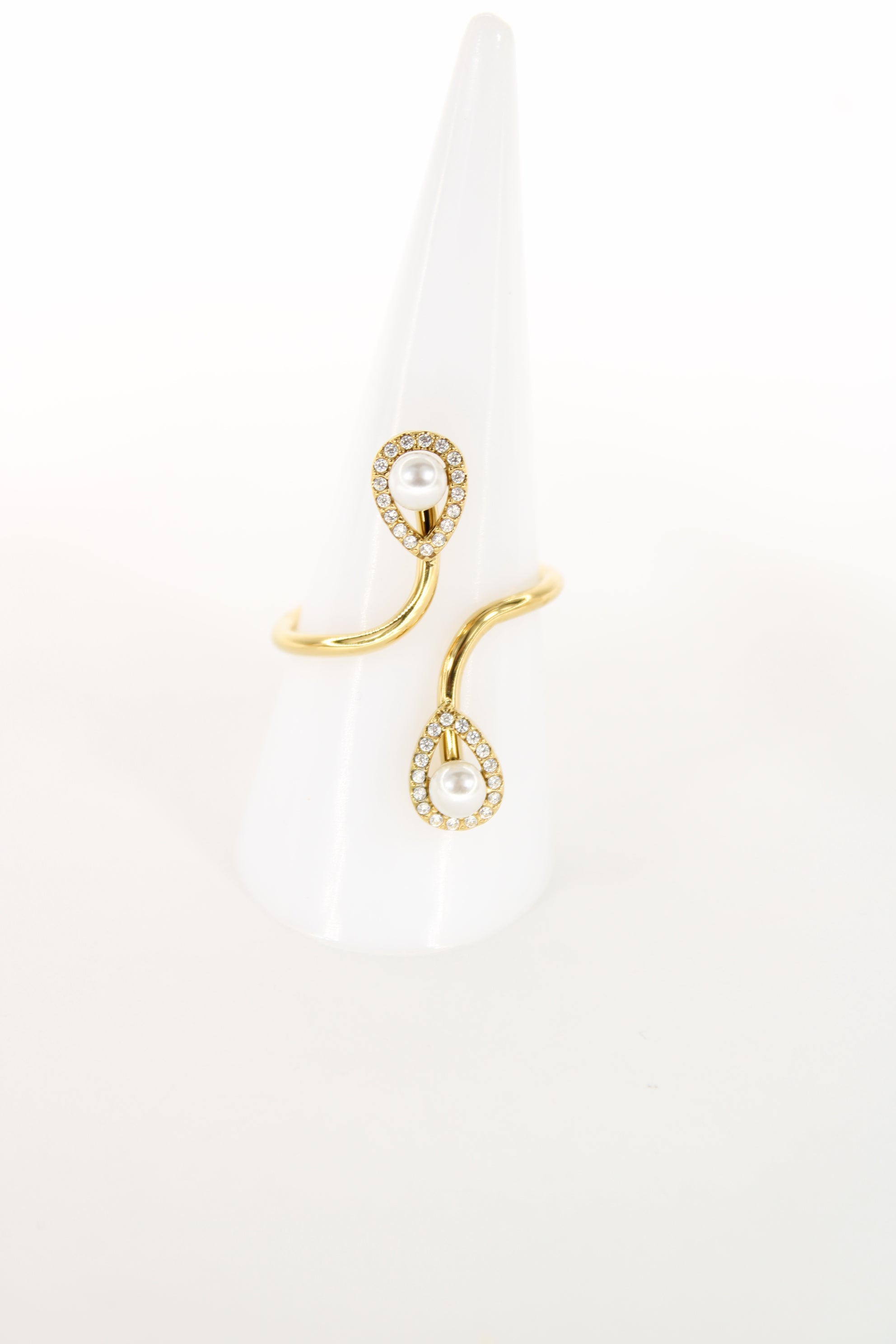 Bague Paola Dorée – Perle & Cristaux – Acier Inoxydable