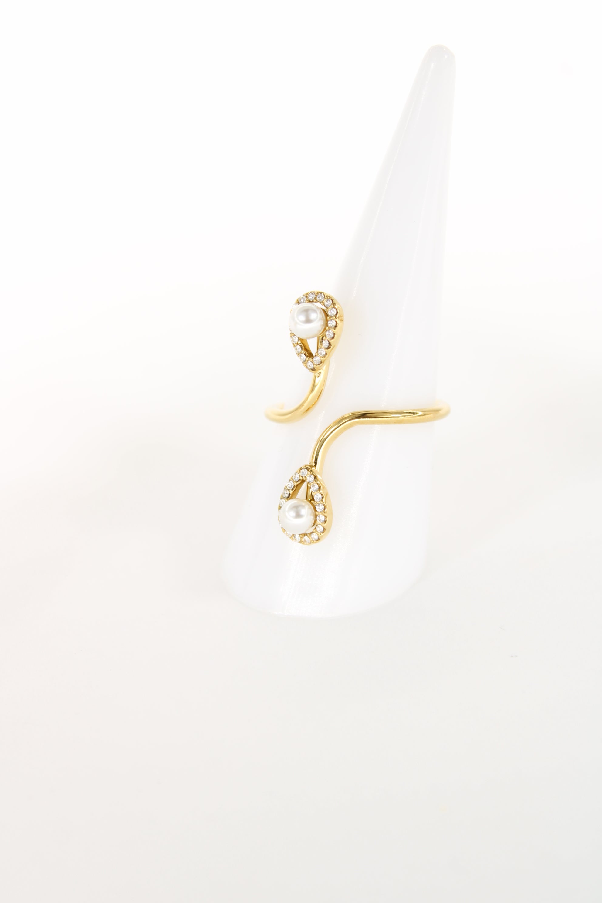 Bague Paola Dorée – Perle & Cristaux – Acier Inoxydable