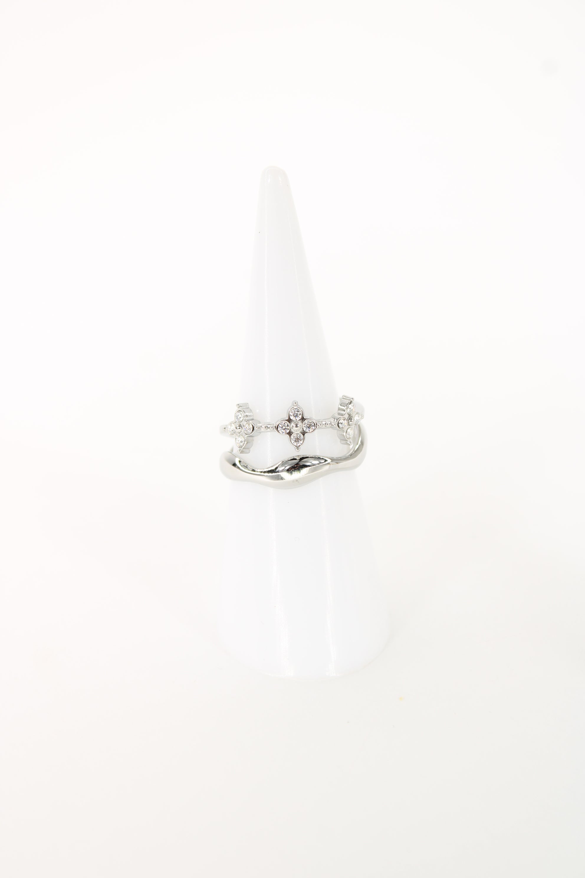 Bague Albane fleur en acier inoxydable