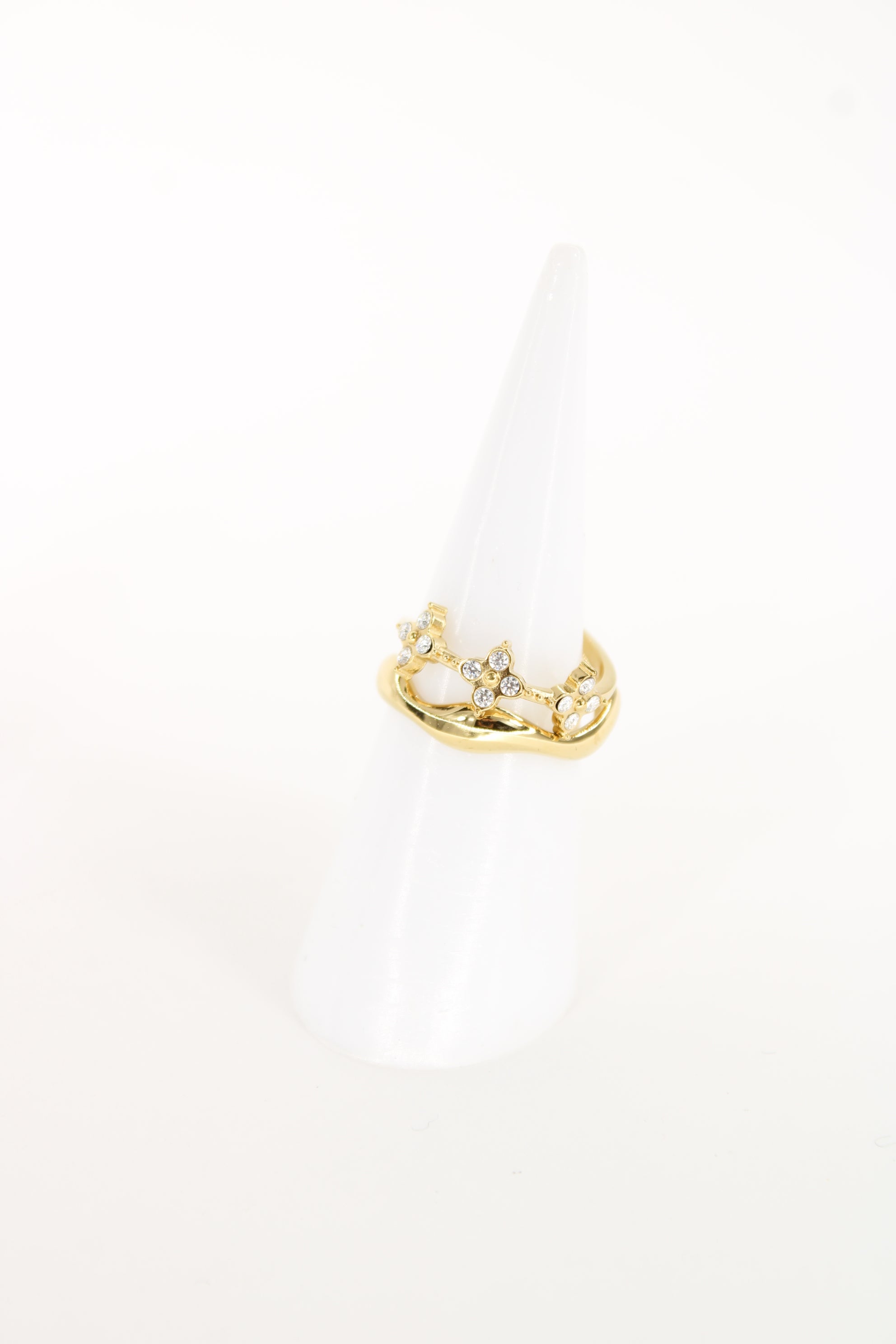 Bague Albane fleur en acier inoxydable