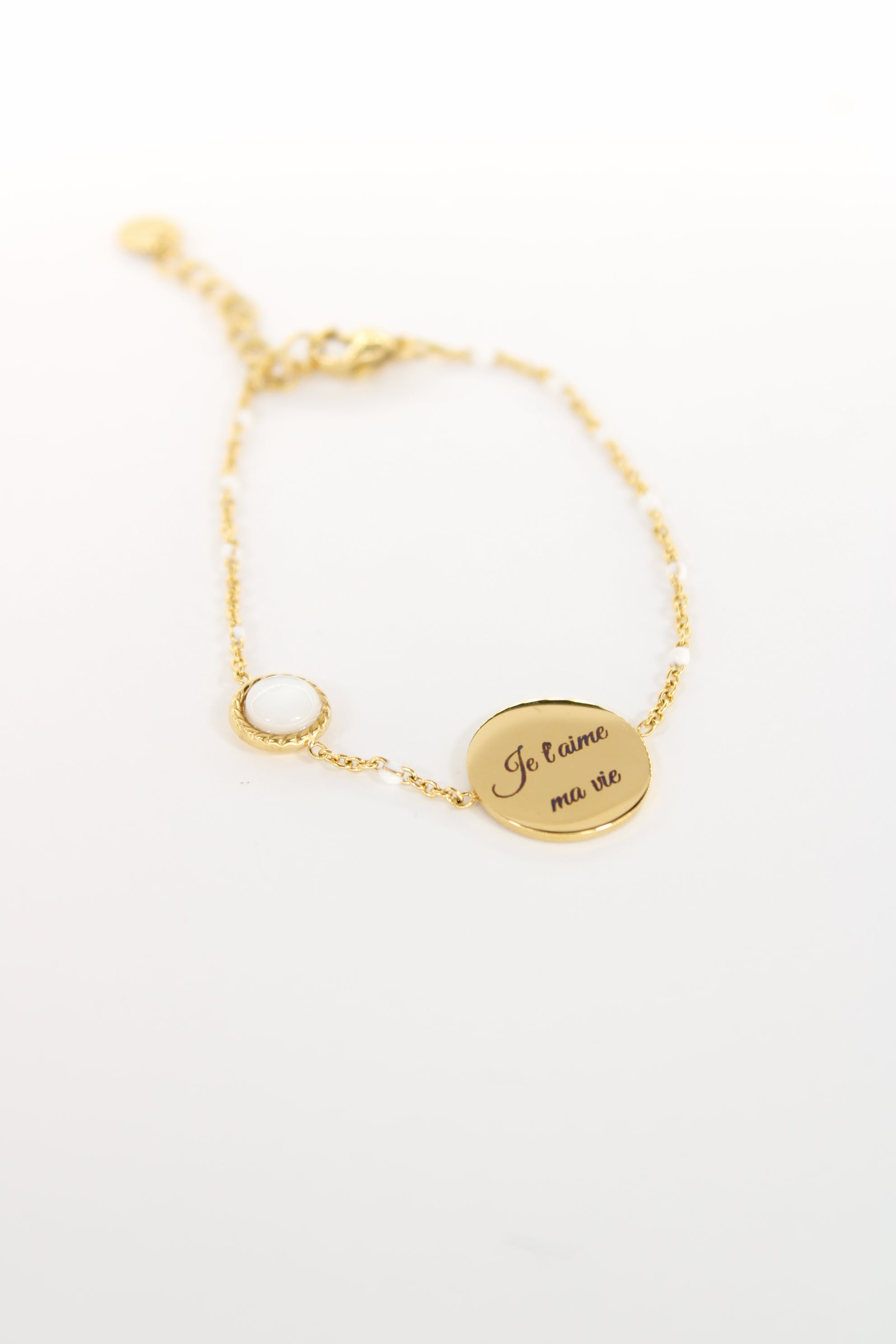 ✨ Bracelet Nolya – Bracelet personnalisé avec médaillon & pierre en acier inoxydable