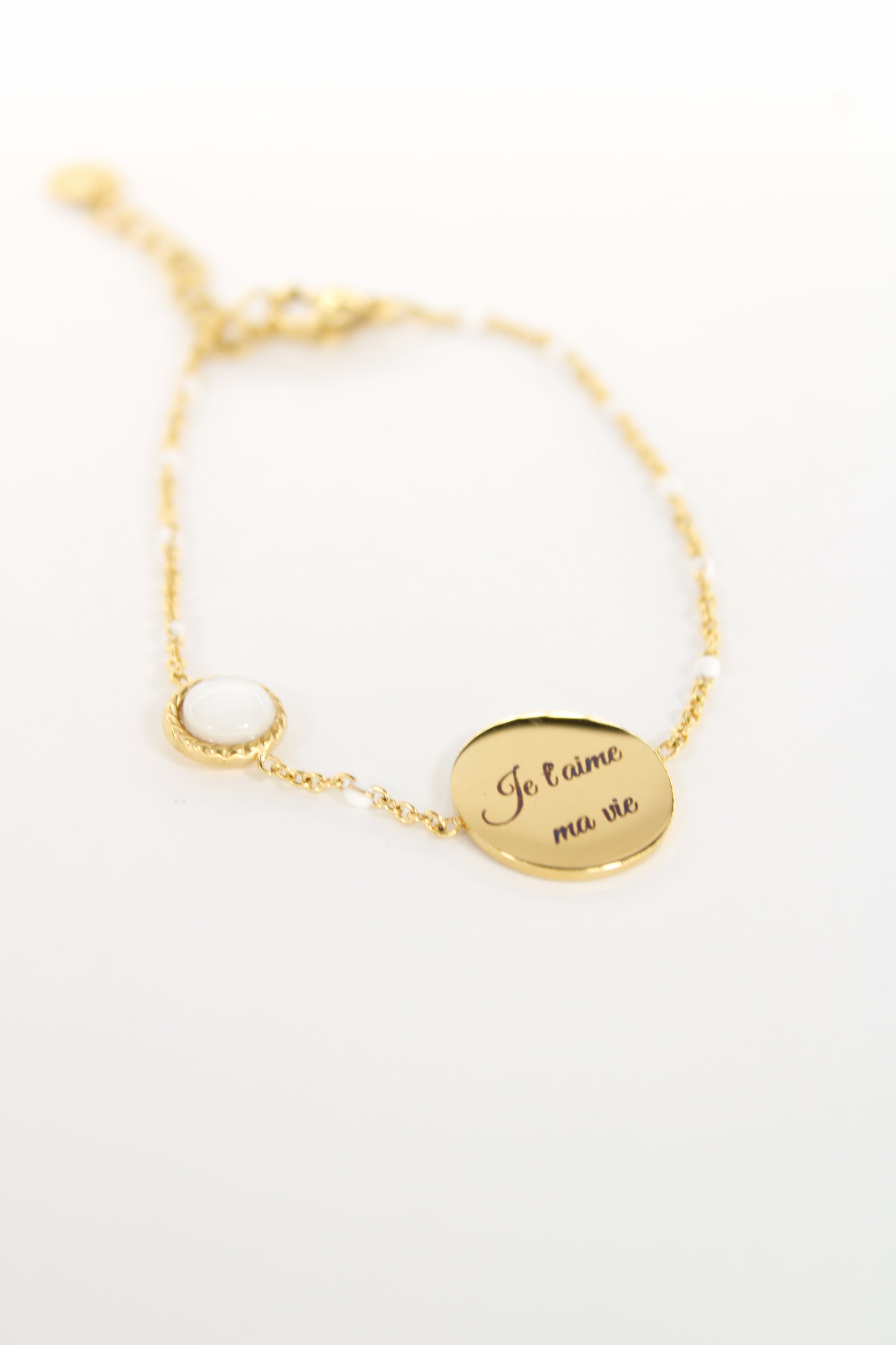 ✨ Bracelet Nolya – Bracelet personnalisé avec médaillon & pierre en acier inoxydable