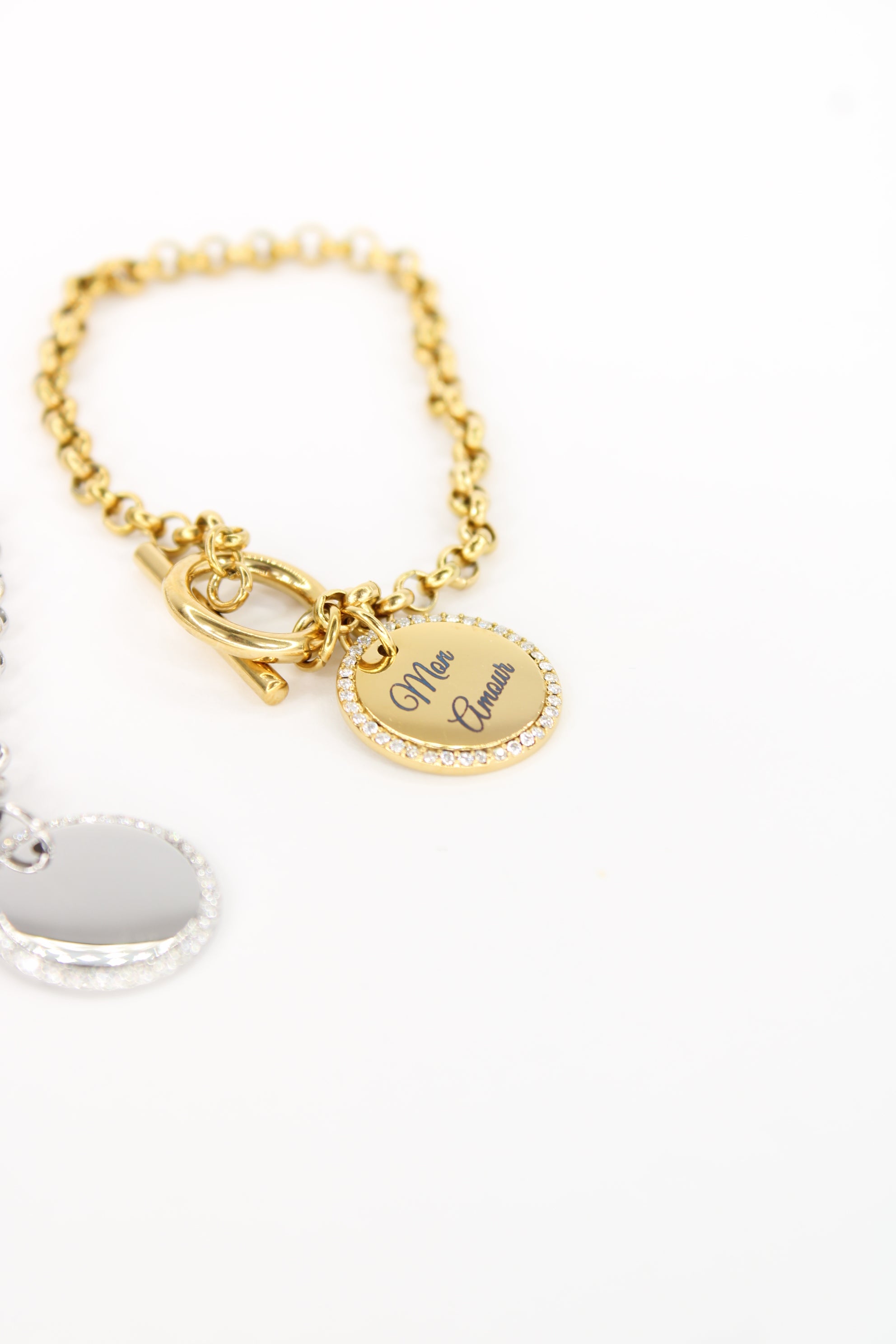 Bracelet Sienna – Bracelet médaillon personnalisé en acier inoxydable