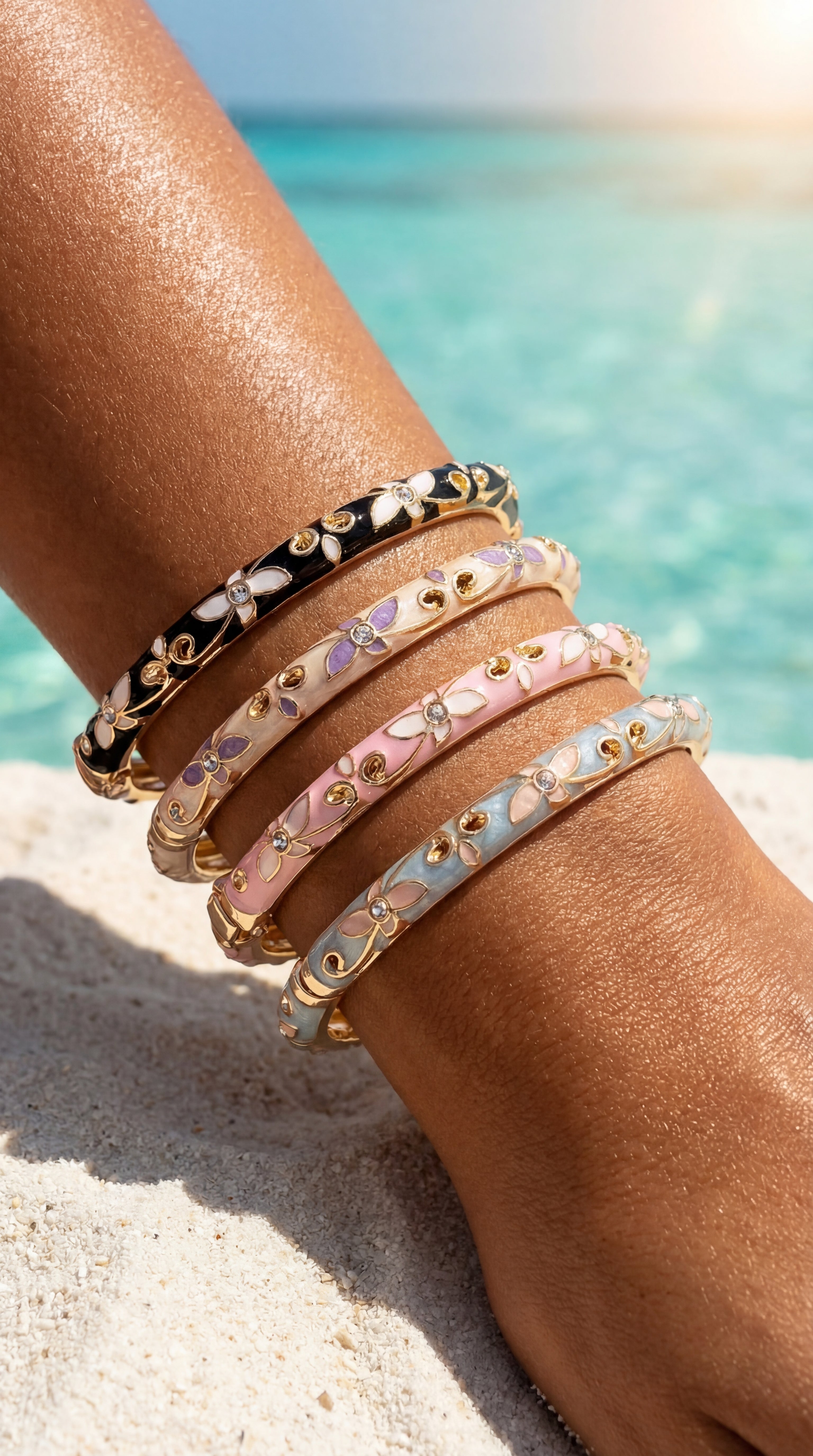 ✨ JONC LIZÉA – ÉMAIL COLORÉ & CRISTAUX