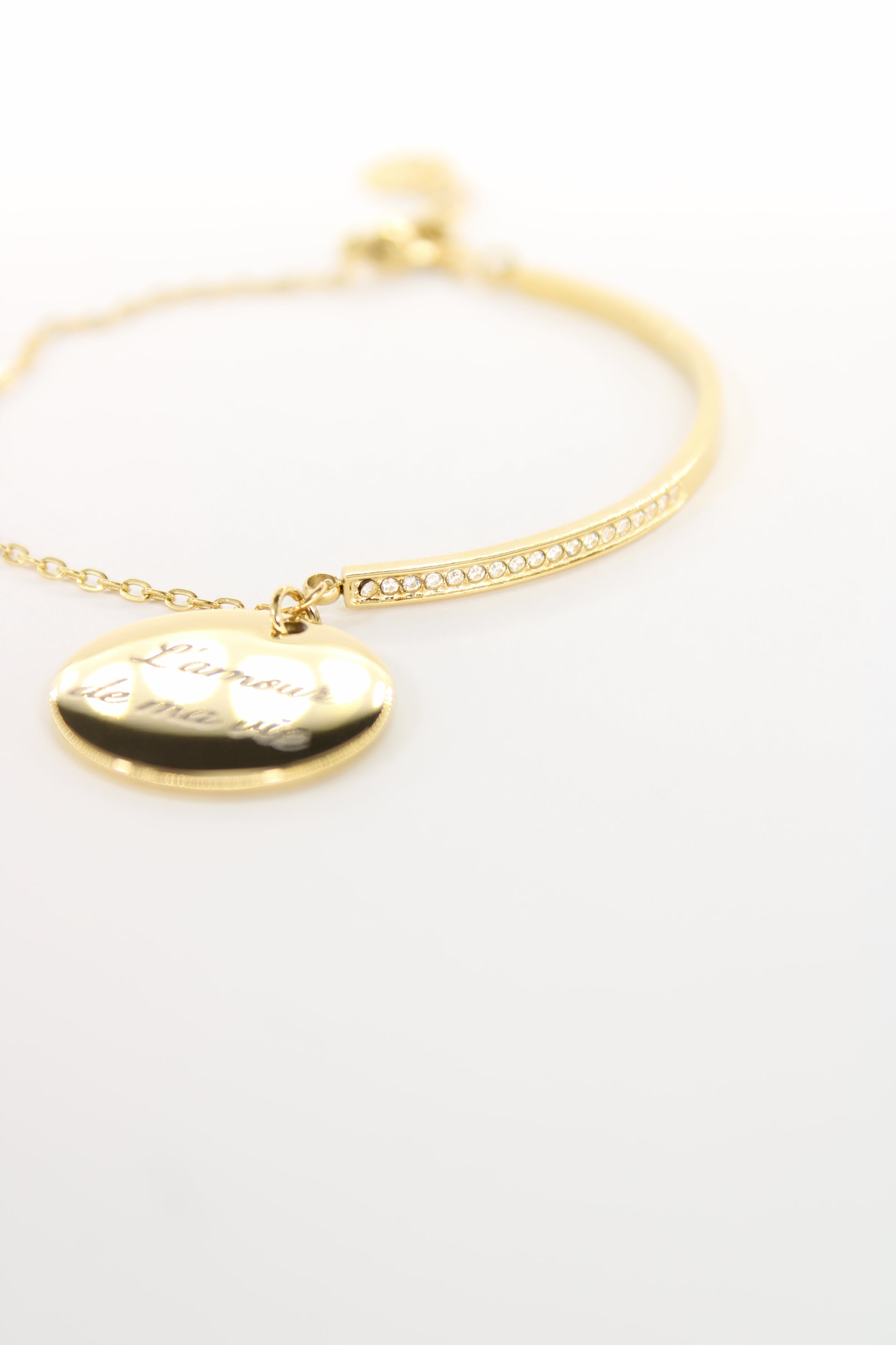 ✨ Jonc Esmée – Jonc personnalisé avec médaillon gravé en acier inoxydable