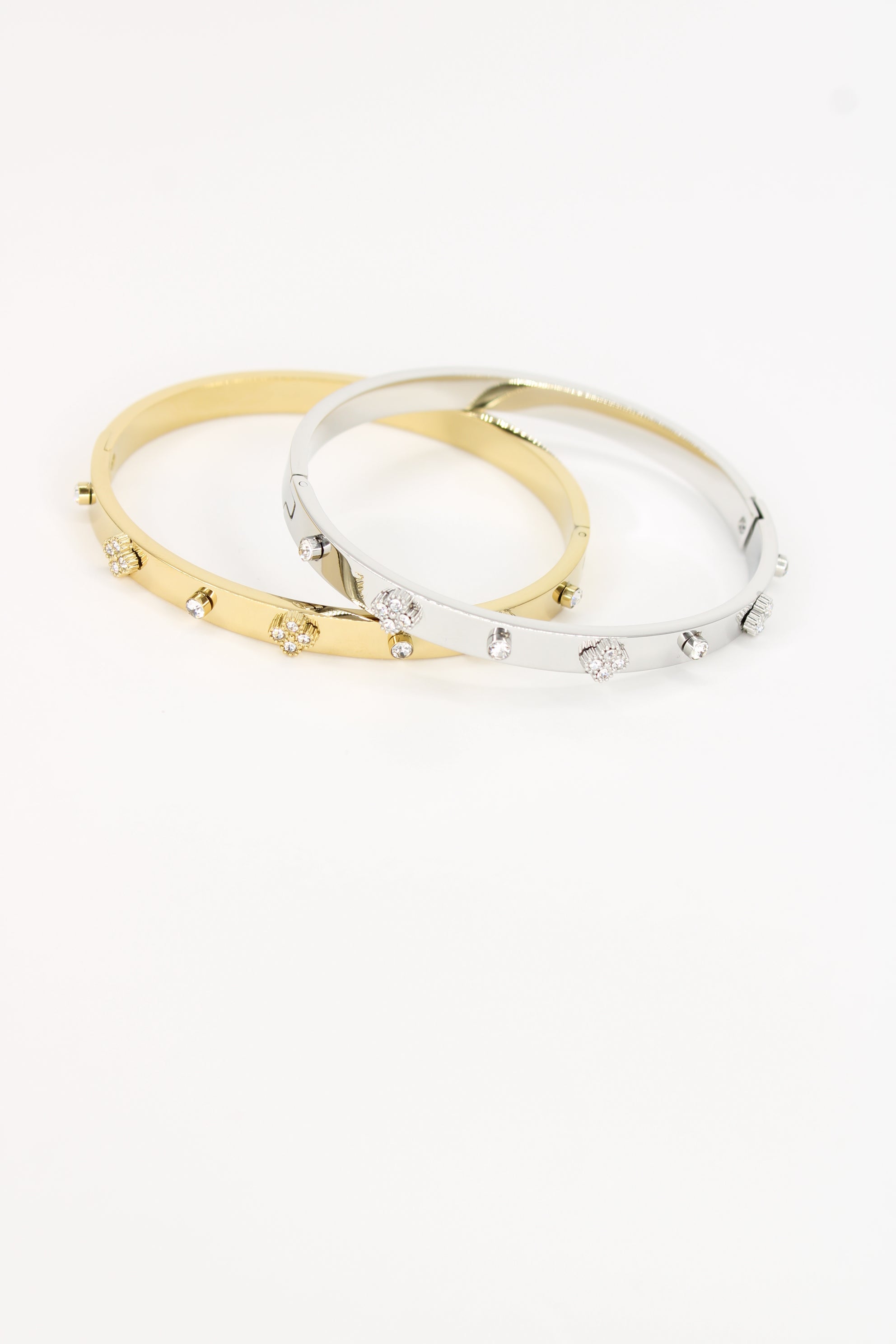 Jonc Naïra avec Petit Strass – Bracelet Rigide Femme en Acier Inoxydable Chic