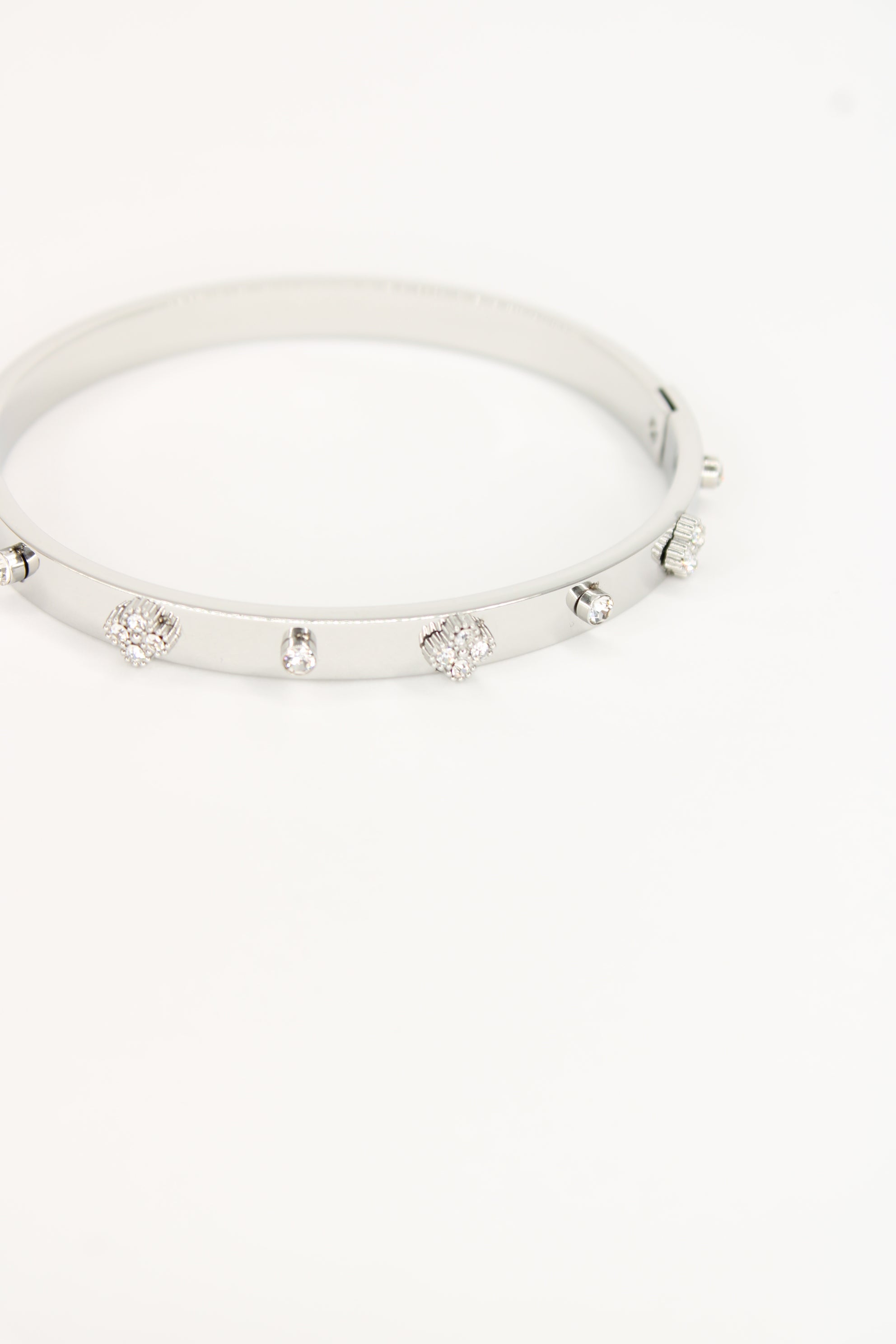 Jonc Naïra avec Petit Strass – Bracelet Rigide Femme en Acier Inoxydable Chic