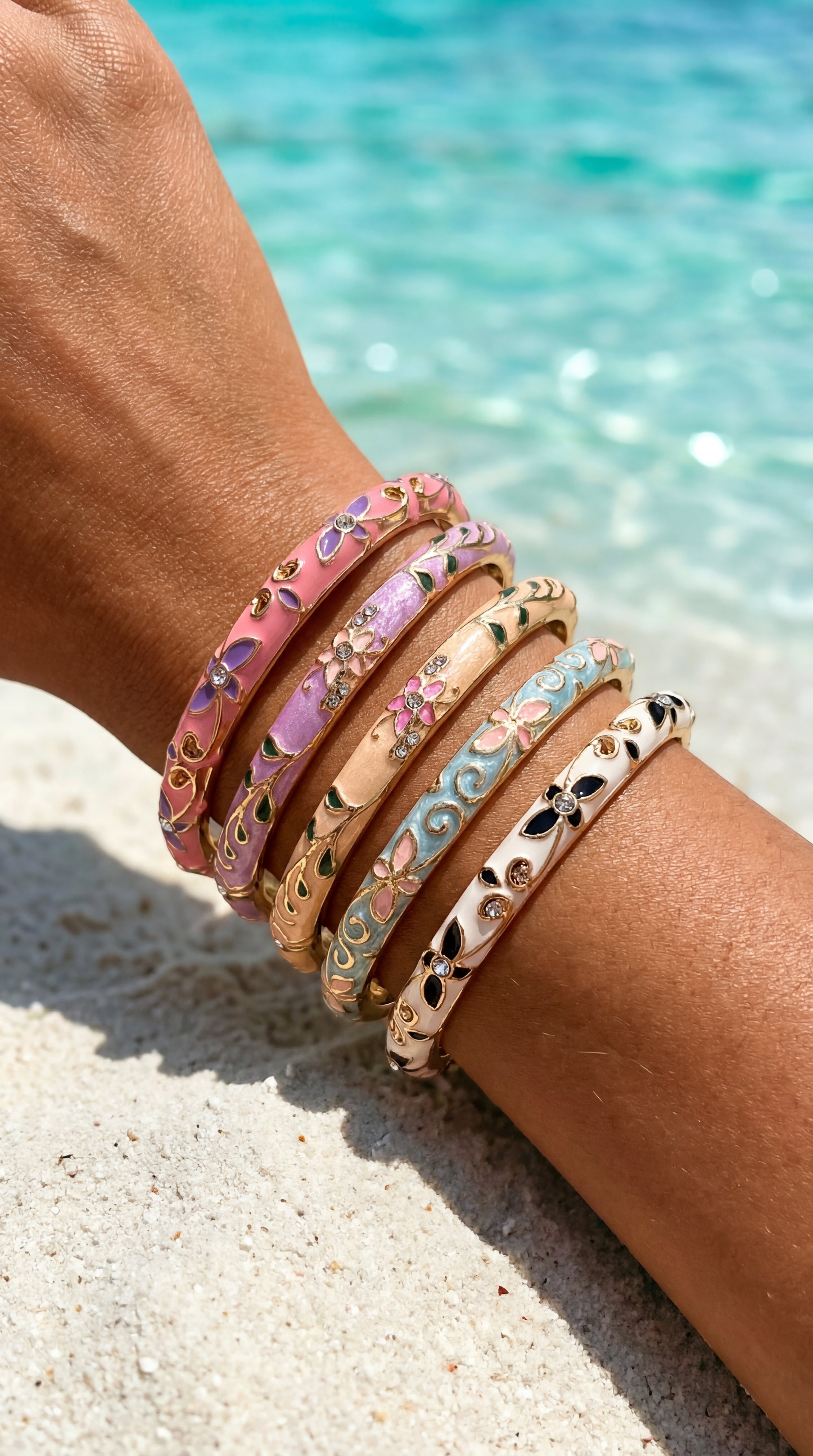 ✨ JONC LIZÉA – ÉMAIL COLORÉ & CRISTAUX