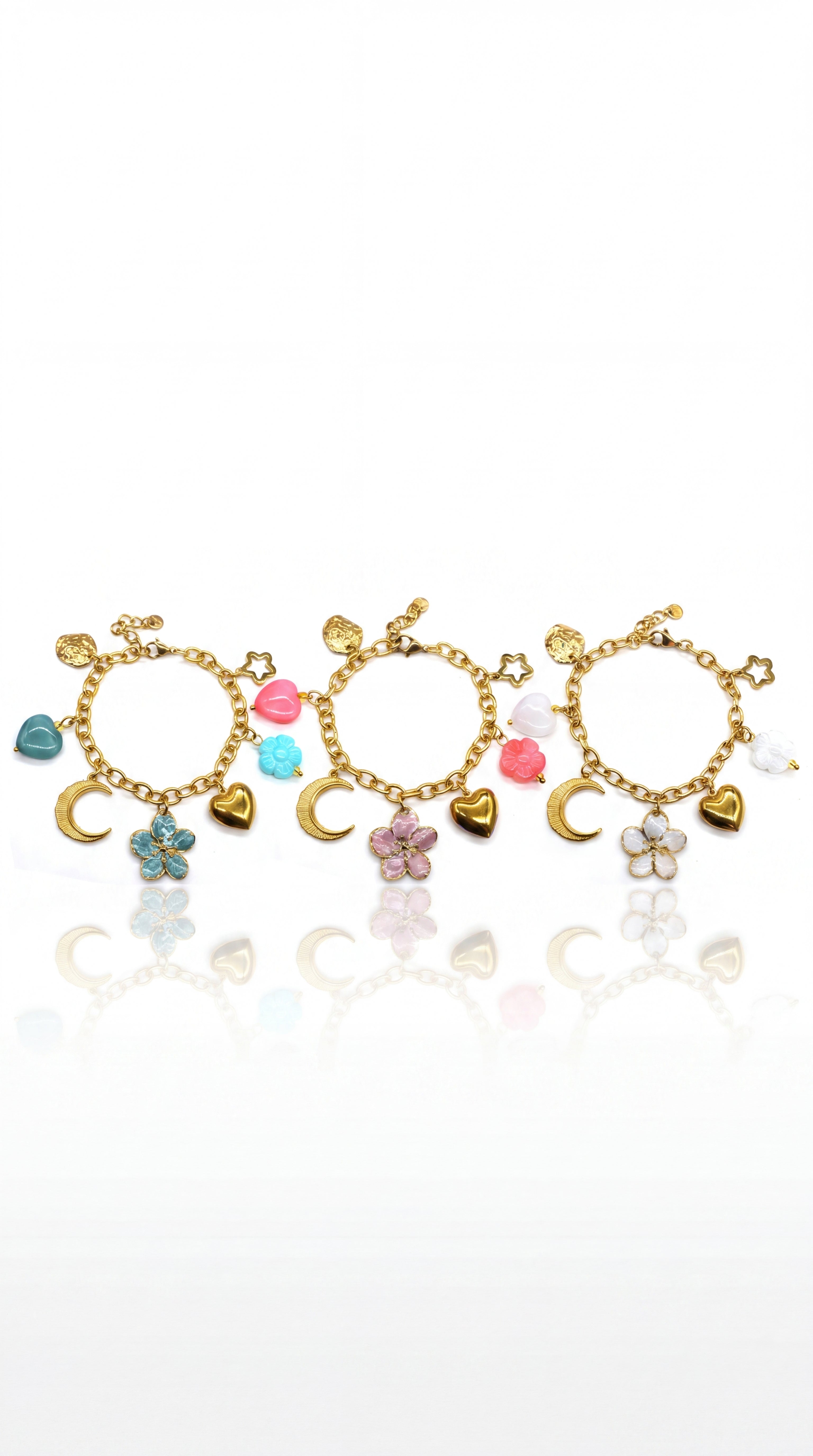 Bracelet Louna – Gourmette à Breloques Multi-Symboles en Acier Inoxydable
