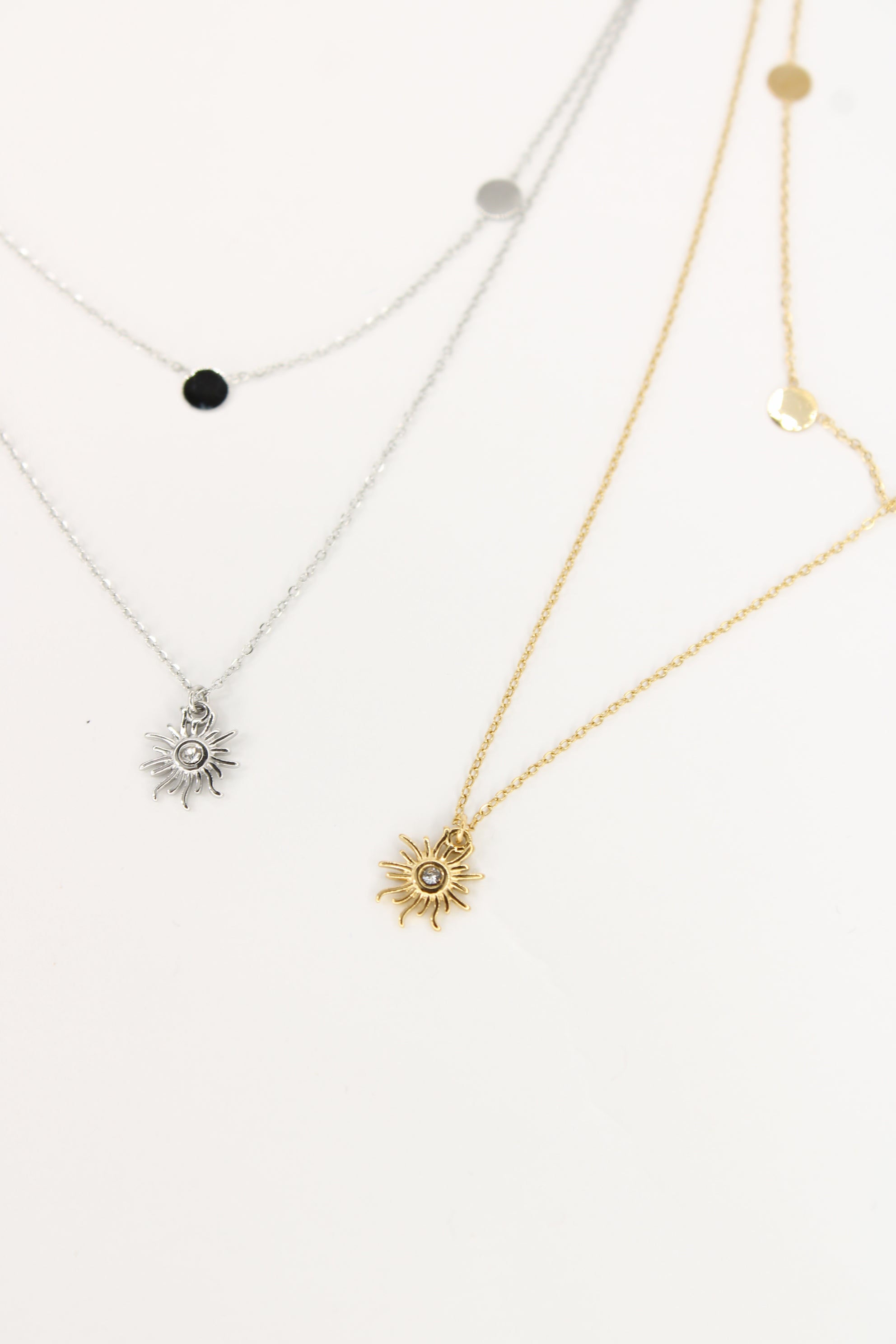 ✨Collier Solaé - Collier Double Rang Soleil en Acier Inoxydable