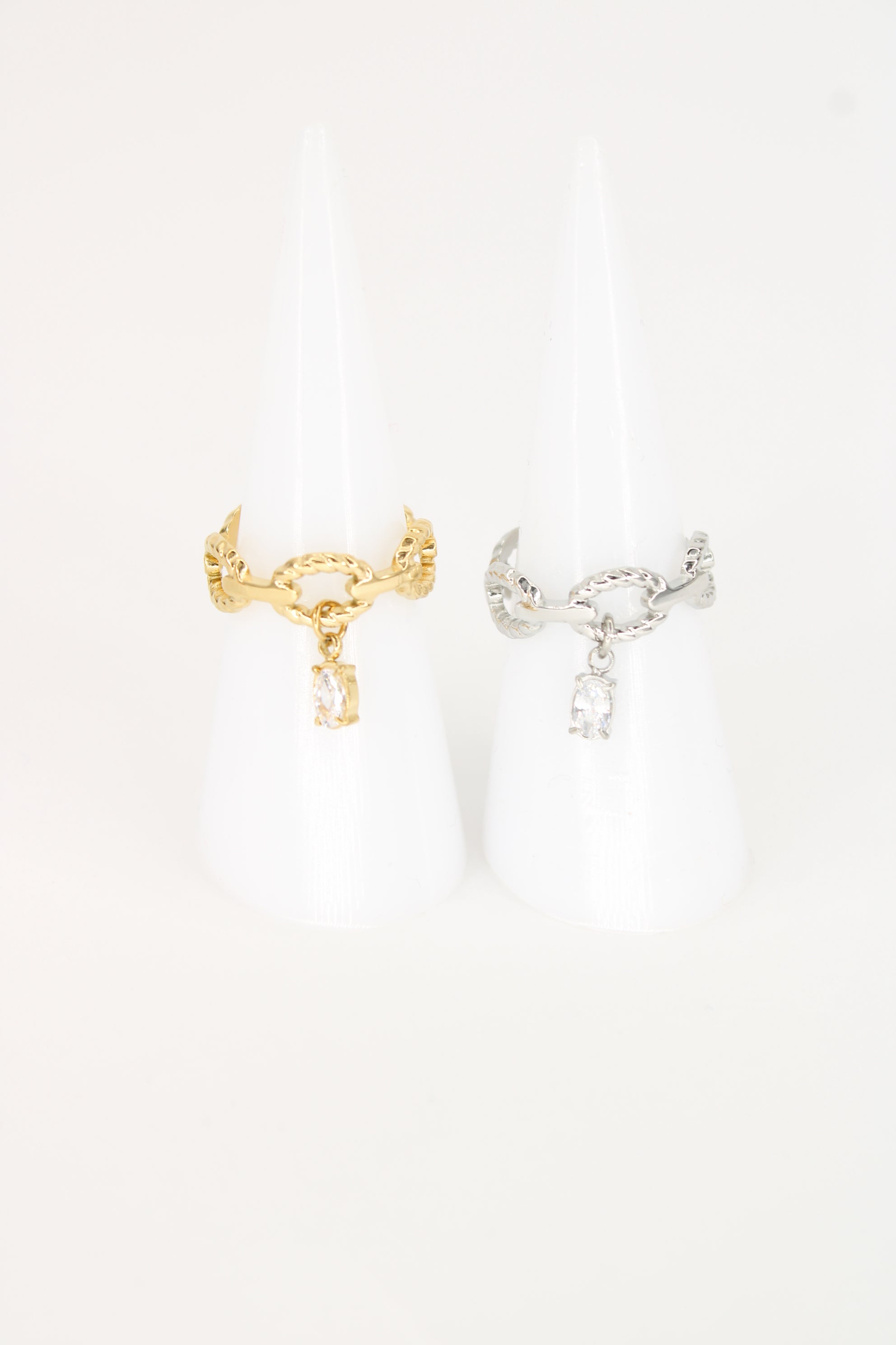 Bague Lyne – Bague Femme Chaîne & Strass en Acier Inoxydable