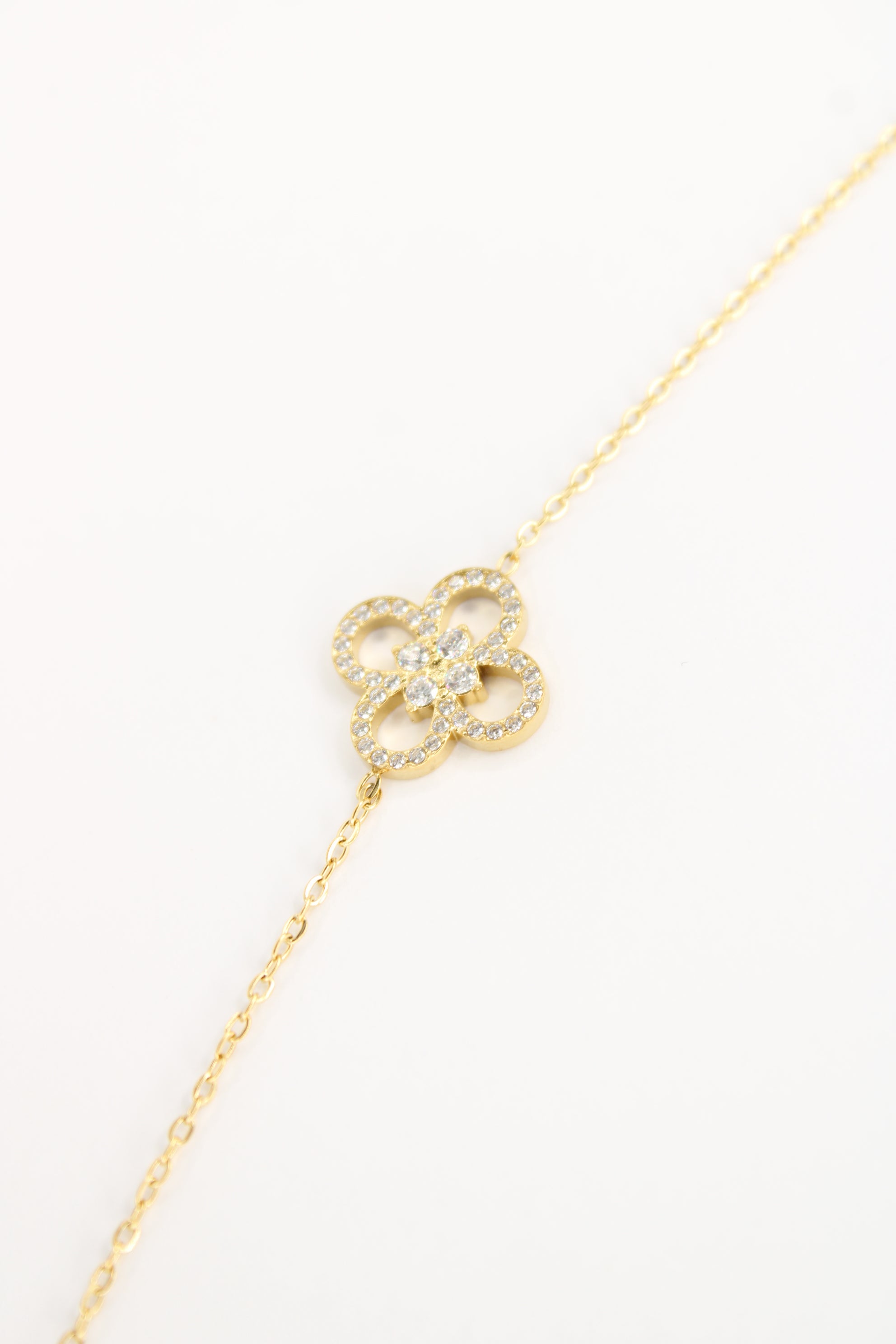 Bracelet Féora – Bracelet Fleur Scintillante Femme en Acier Inoxydable