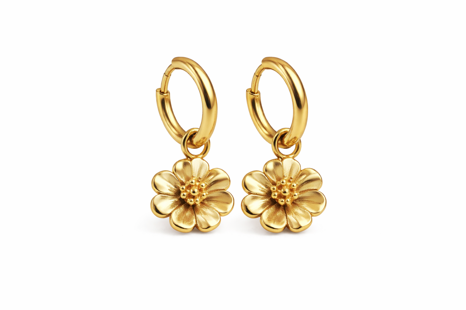 ✨ Boucles d’oreilles Diana – Fleur délicate & éclat intemporel