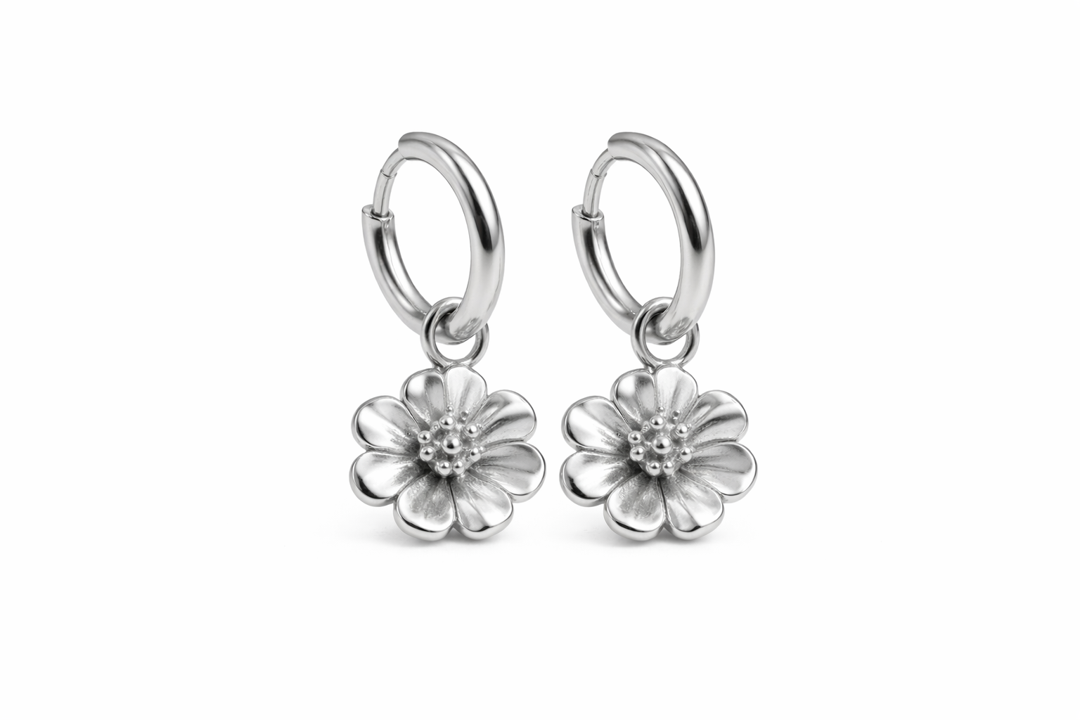 ✨ Boucles d’oreilles Diana – Fleur délicate & éclat intemporel