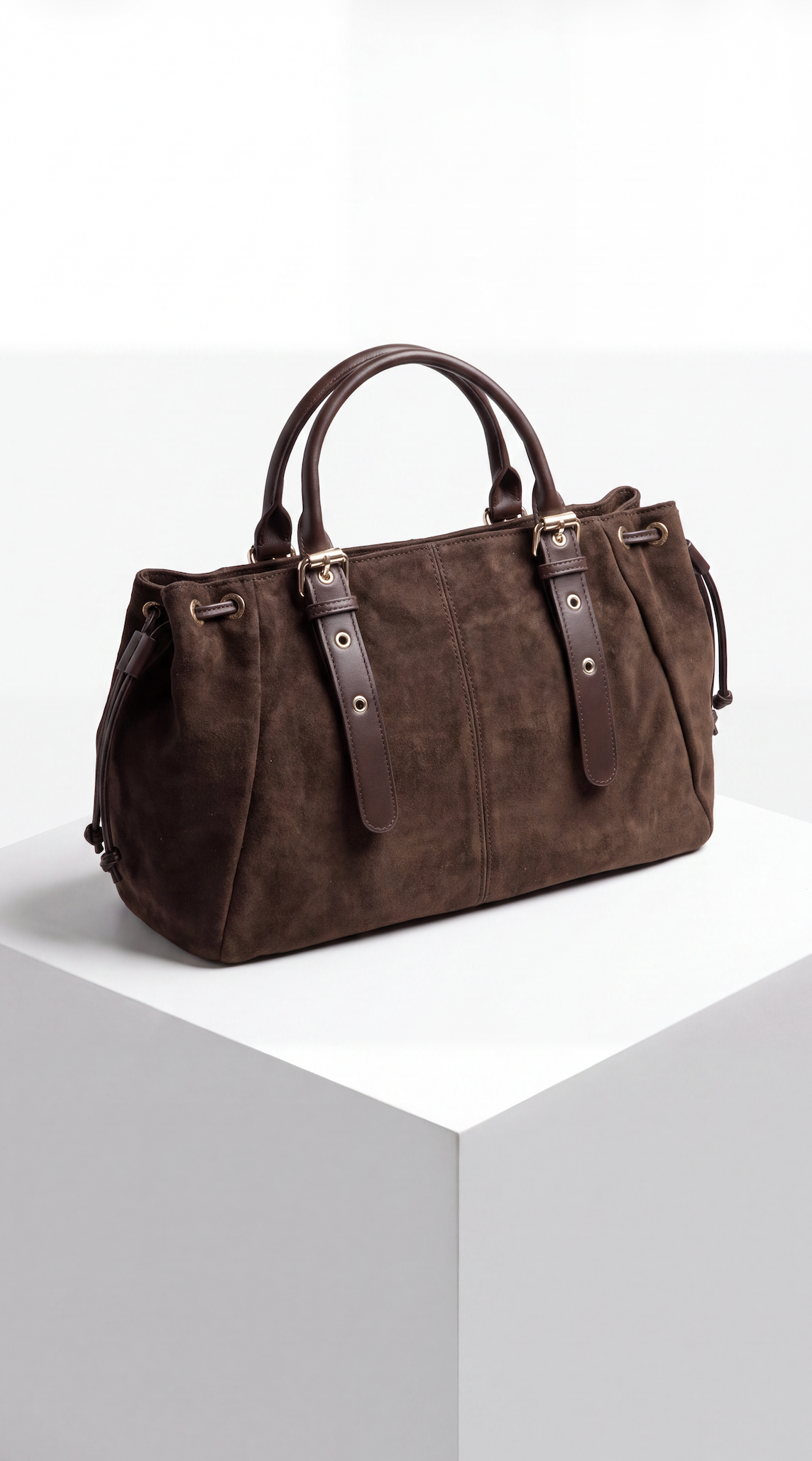 ✨ Sac à main "Mathilde" - Chocolat Effet Suédine