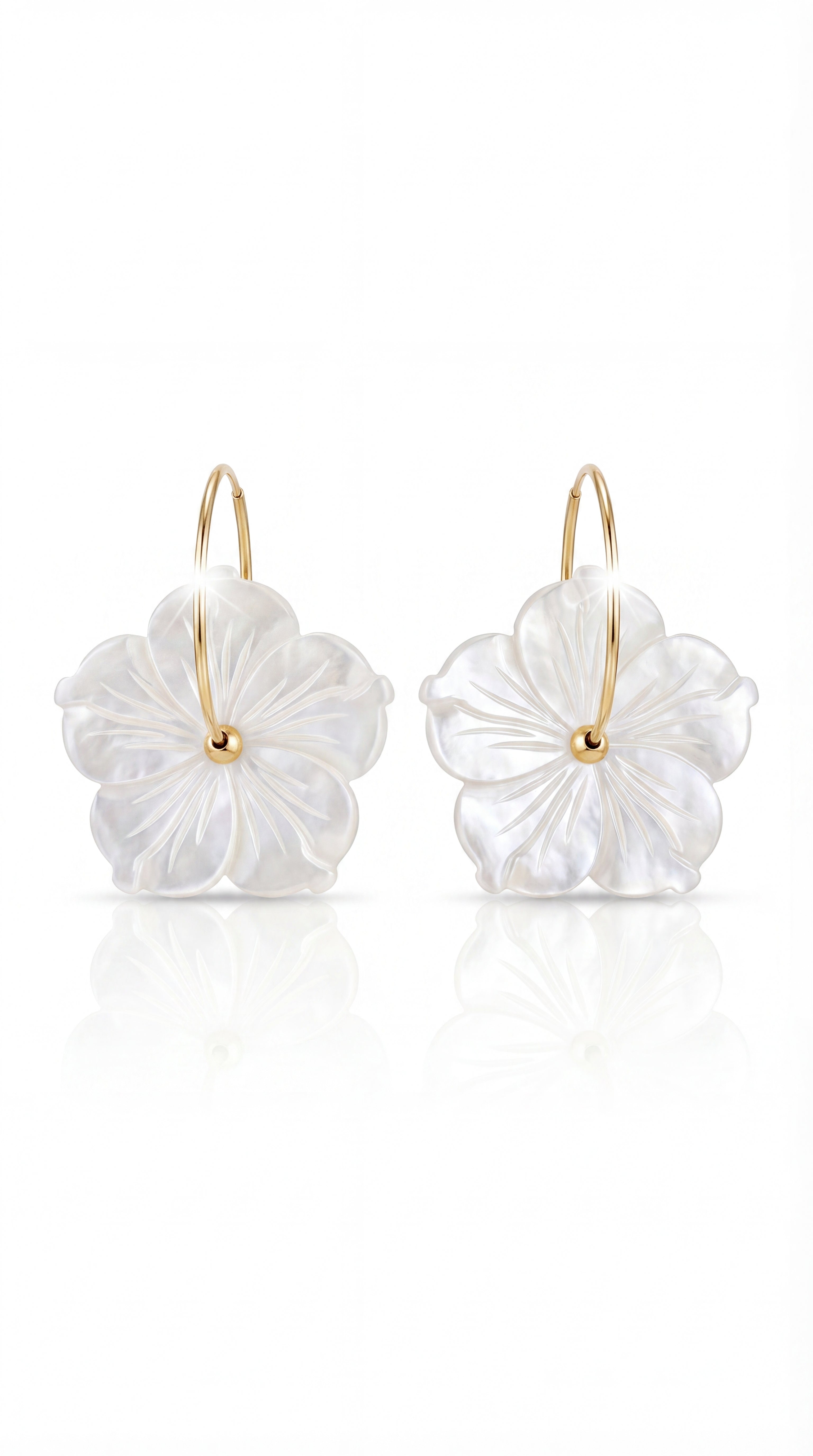 ✨ Boucles d’oreilles Fleur – Douceur nacrée & élégance florale