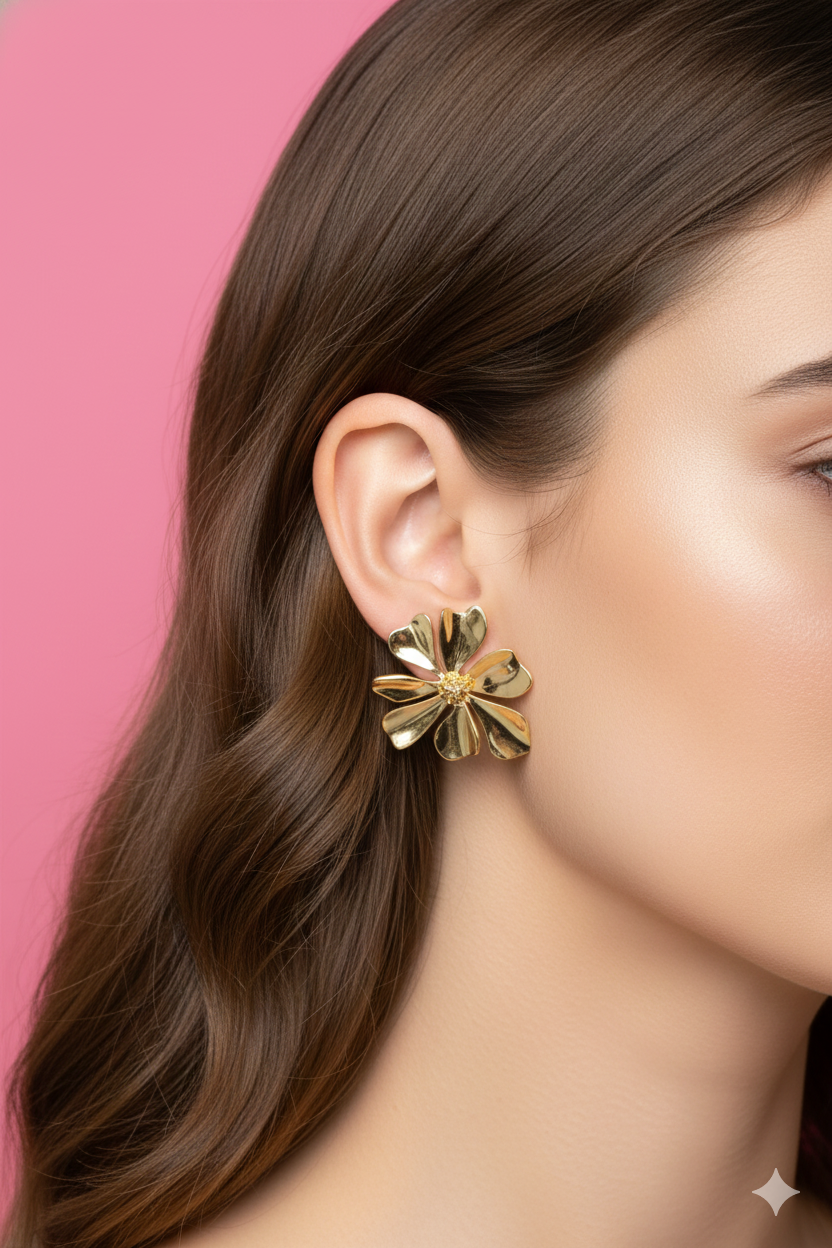 Boucles d’oreilles Isadora – Fleurs Élégantes en Acier Inoxydable