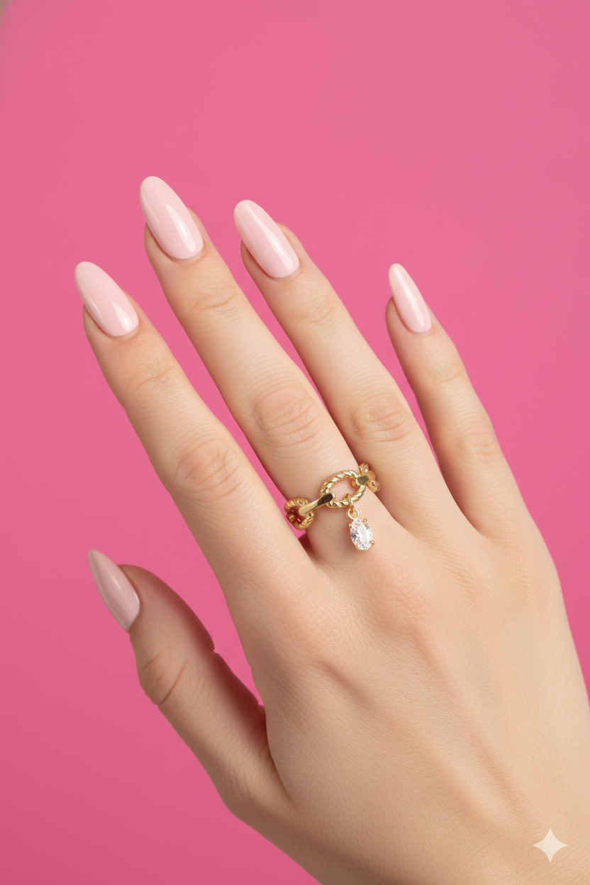 Bague Lyne – Bague Femme Chaîne & Strass en Acier Inoxydable