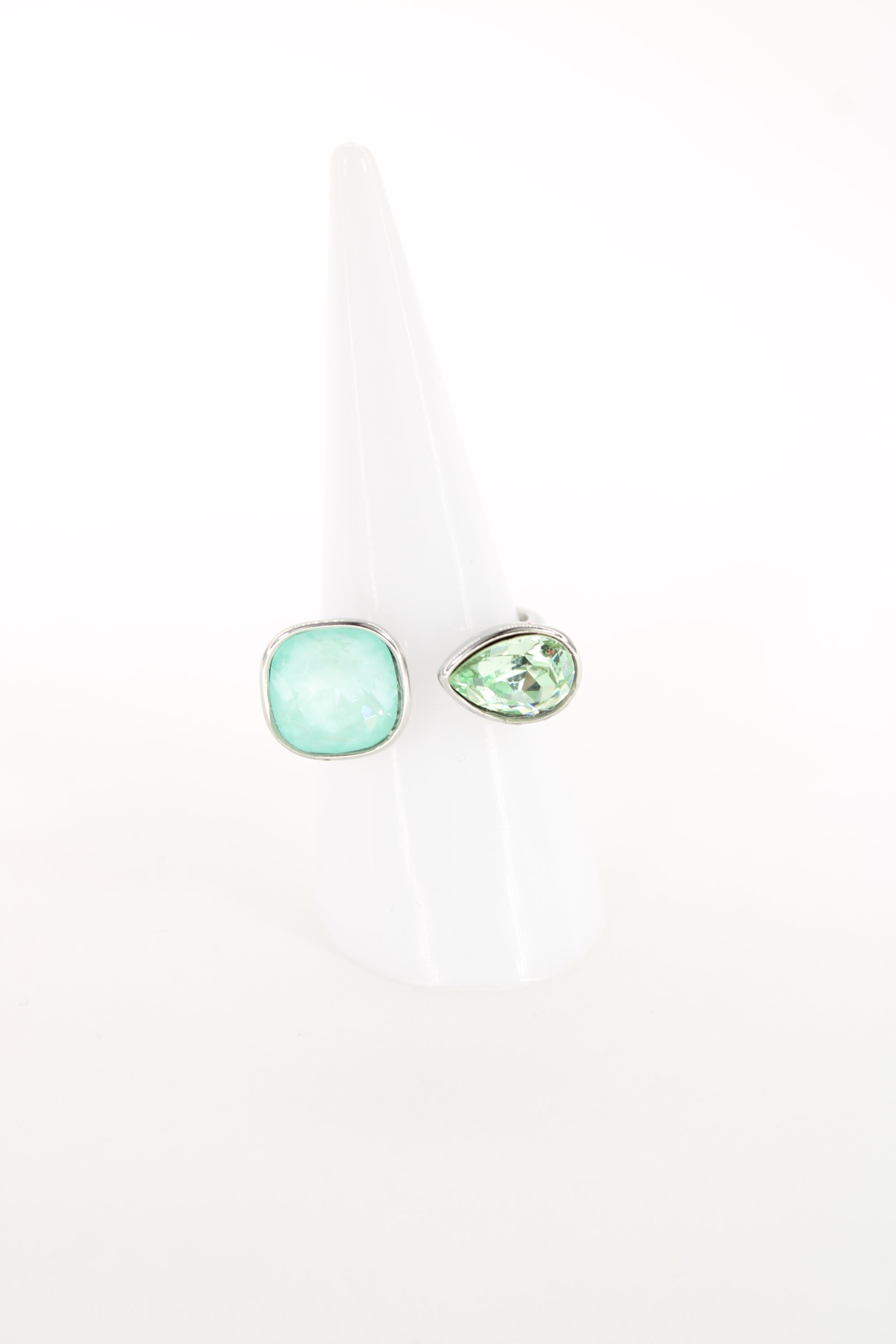 Bague Mialya dorée — Double pierre goutte lumineuse