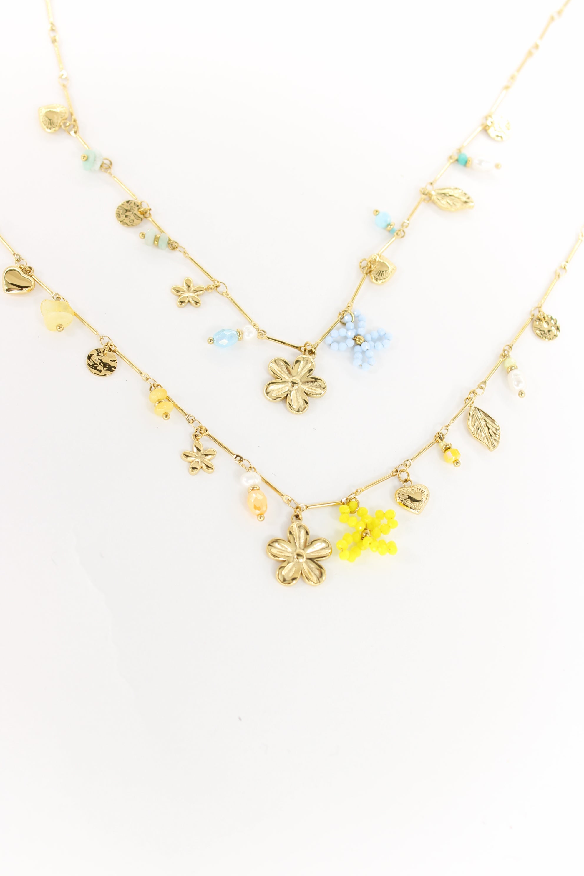 🌸 Collier Elina – Collier Fleur & Perles Pastel