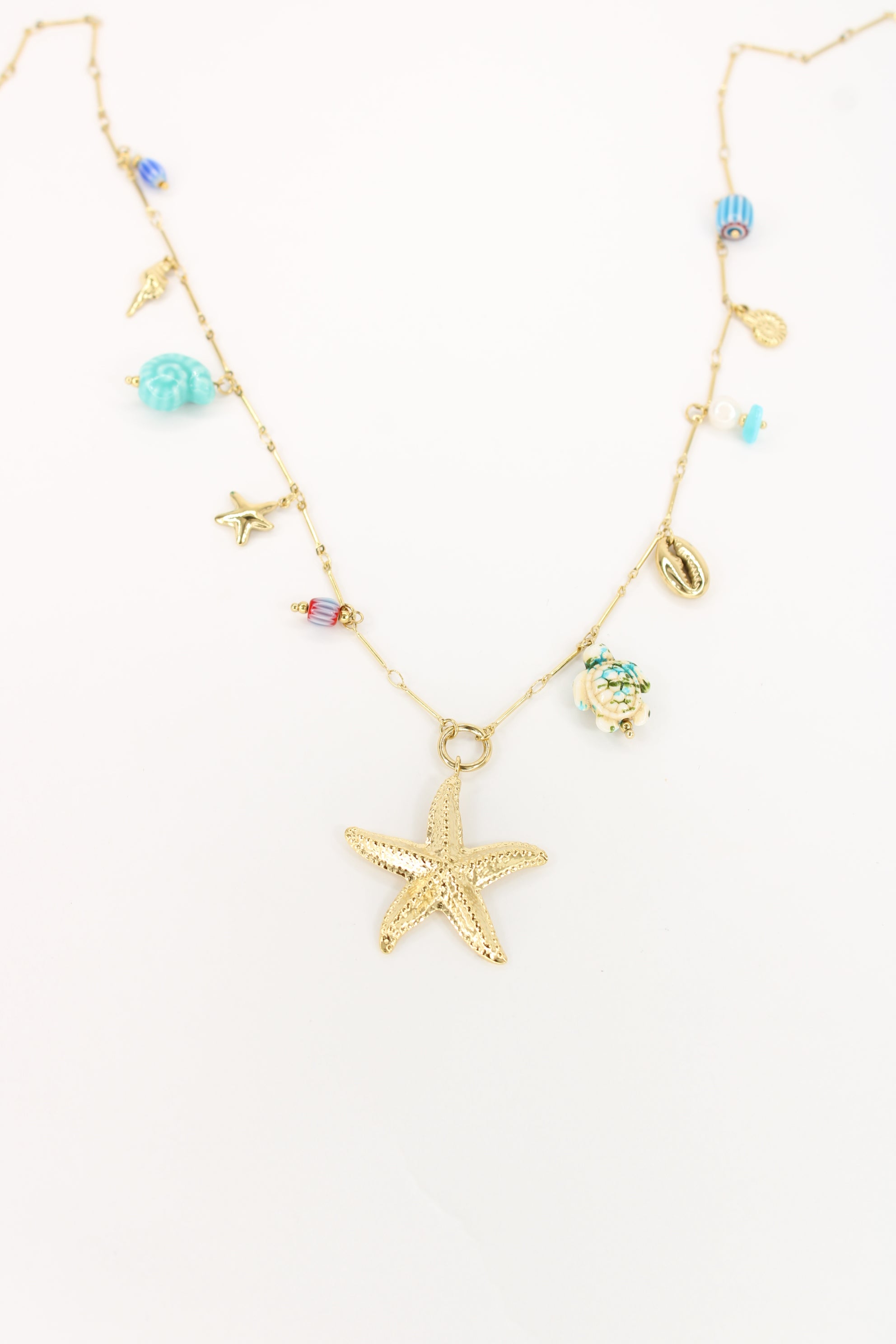 🌊 Collier Bora Bora – Collier Étoile de Mer et Charms Marins