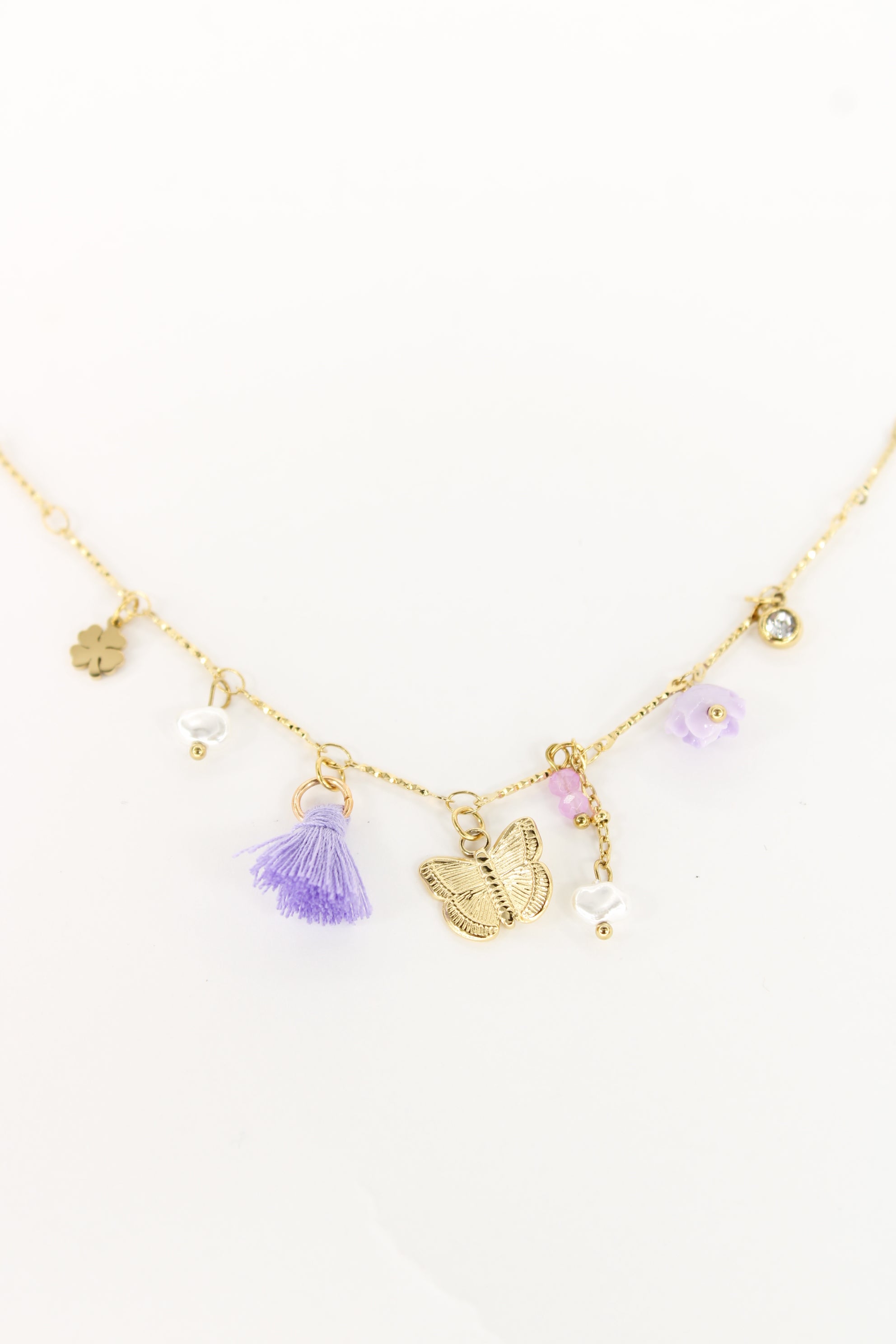✨ Collier Liorina – Collier Breloques Papillon et Perles